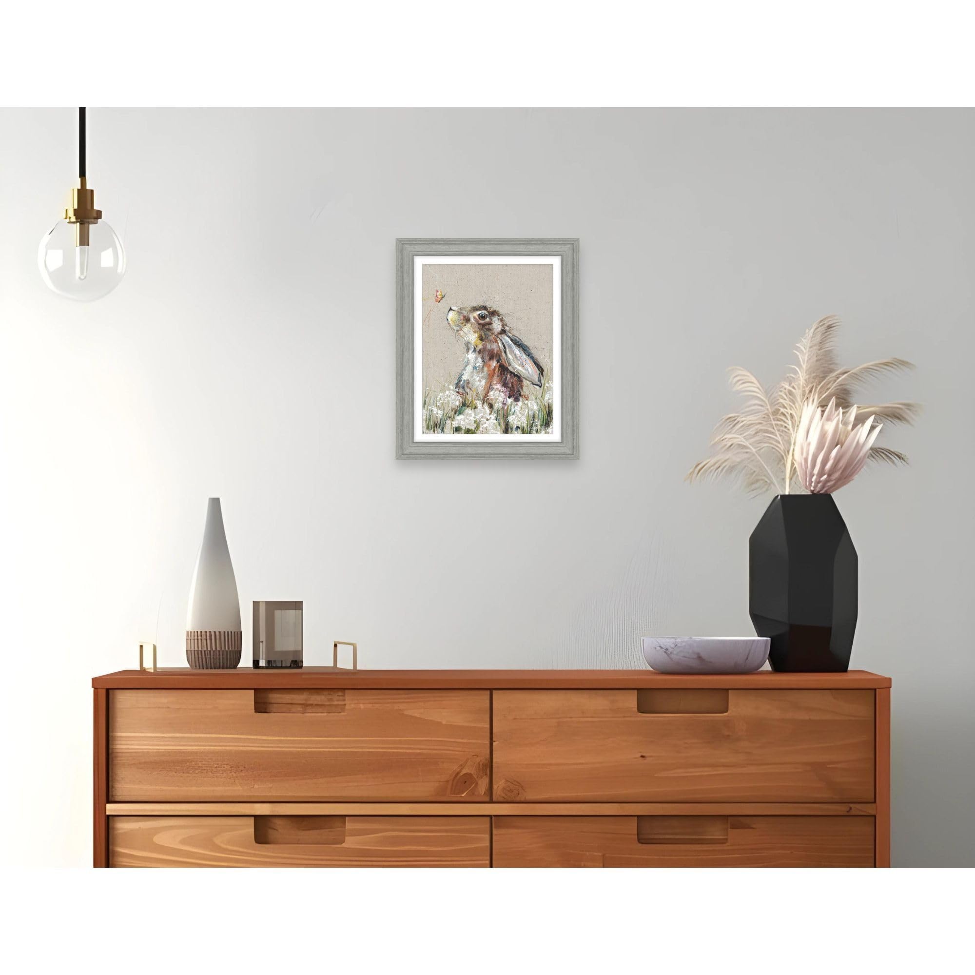 Artko Hare & Wildflowers Framed Print Wall Art, 'Bella' by Nicola Jane Rowles, Contemporary Wildlife Picture - Image 2