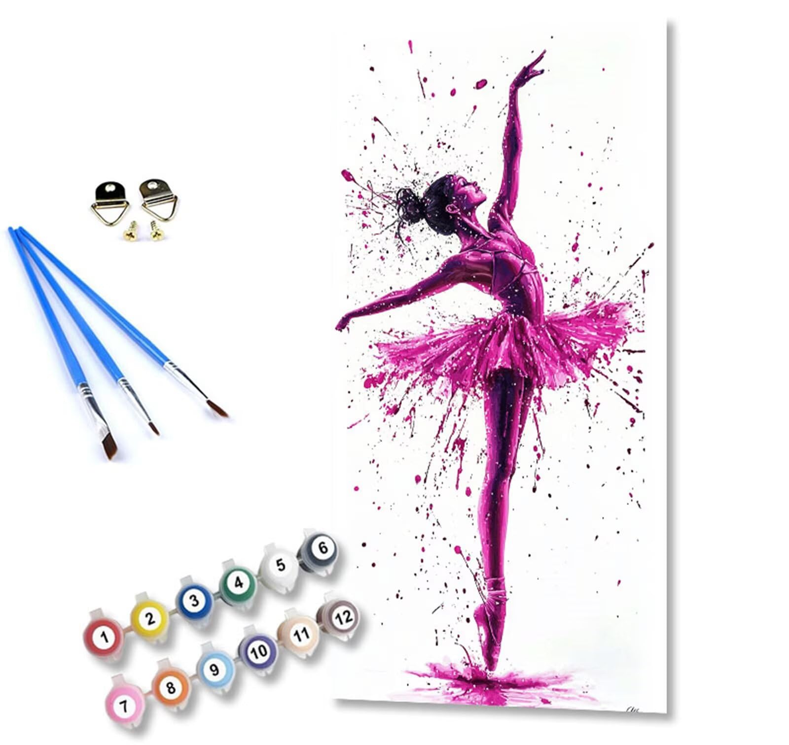 Dipingere con i Numeri per Adulti Ragazza Paint by Numbers Kit Balletto DIY Hobby Creativi Adulti,Dipingi con i Numeri con Pennelli e Acrilico,Decorazione della Parete di Casa Regalo 160x80cm S-1039
