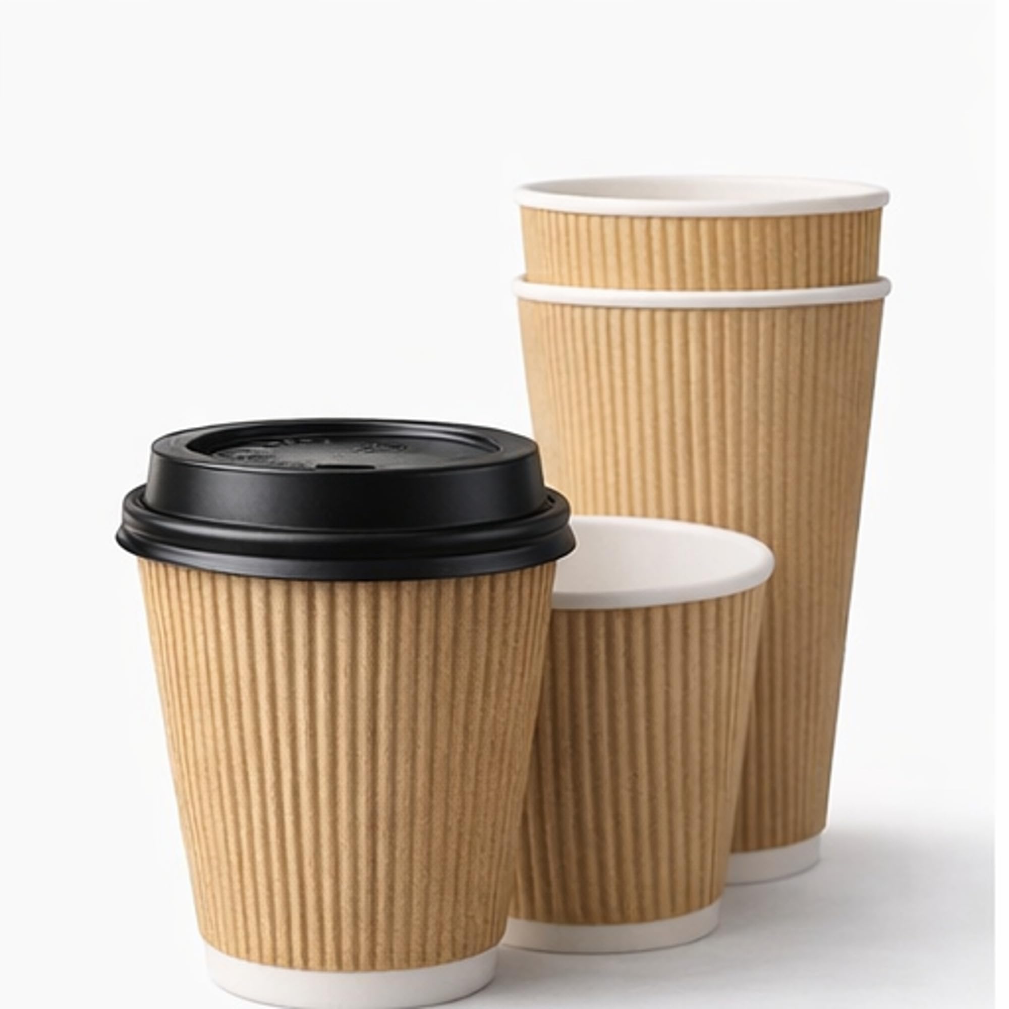 50pk 8oz Kraft Paper Cups with Lids