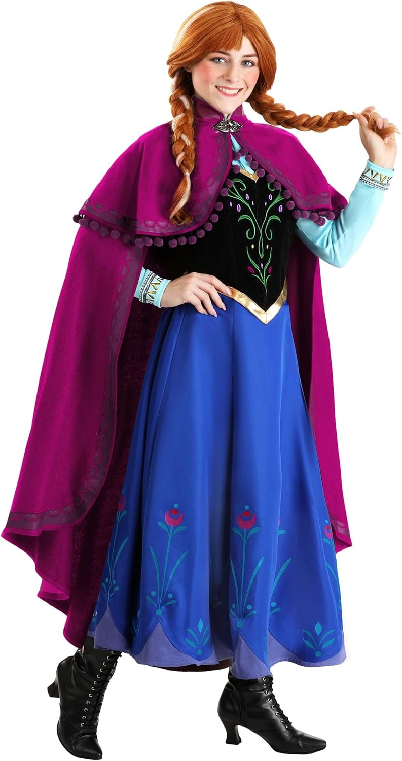 Frozen Anna Adult Disney Costume LongSleeve Top, Black Corset with