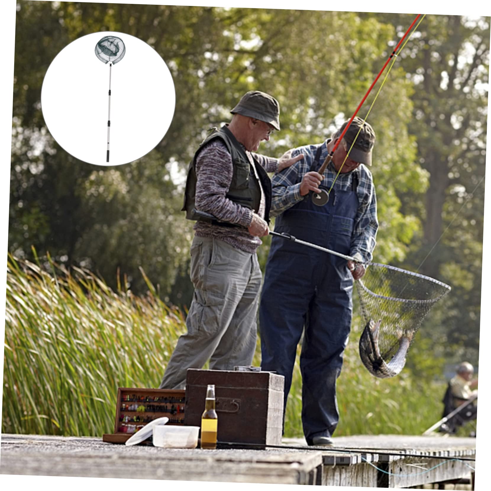 2 pezzi Retino da pesca a rete restringibile Retino da pesca pieghevole per trote Retino da pesca per pesci gatto Retino per catturare pesci Esche per pesci gatto Esche da pesca Forniture da giar