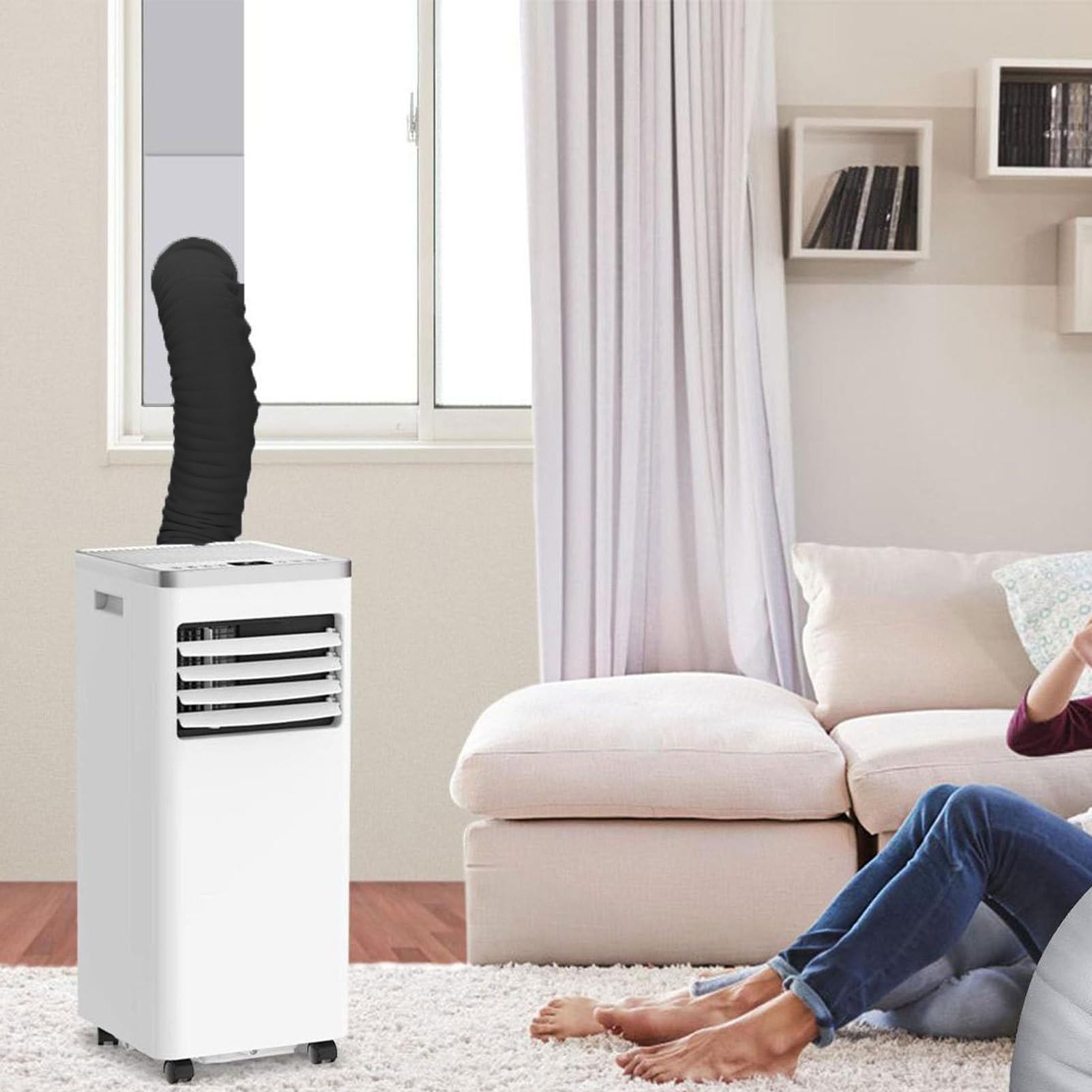 AC Sleeve, Hose Insulation, Energy-Saving Exhaust Cover with Zipper, Weather-Resistant Wrap, Heat-Blocking Tube Shield for Portable Air Conditioner, Indoor, Outdoor, Home, Window Vent Use