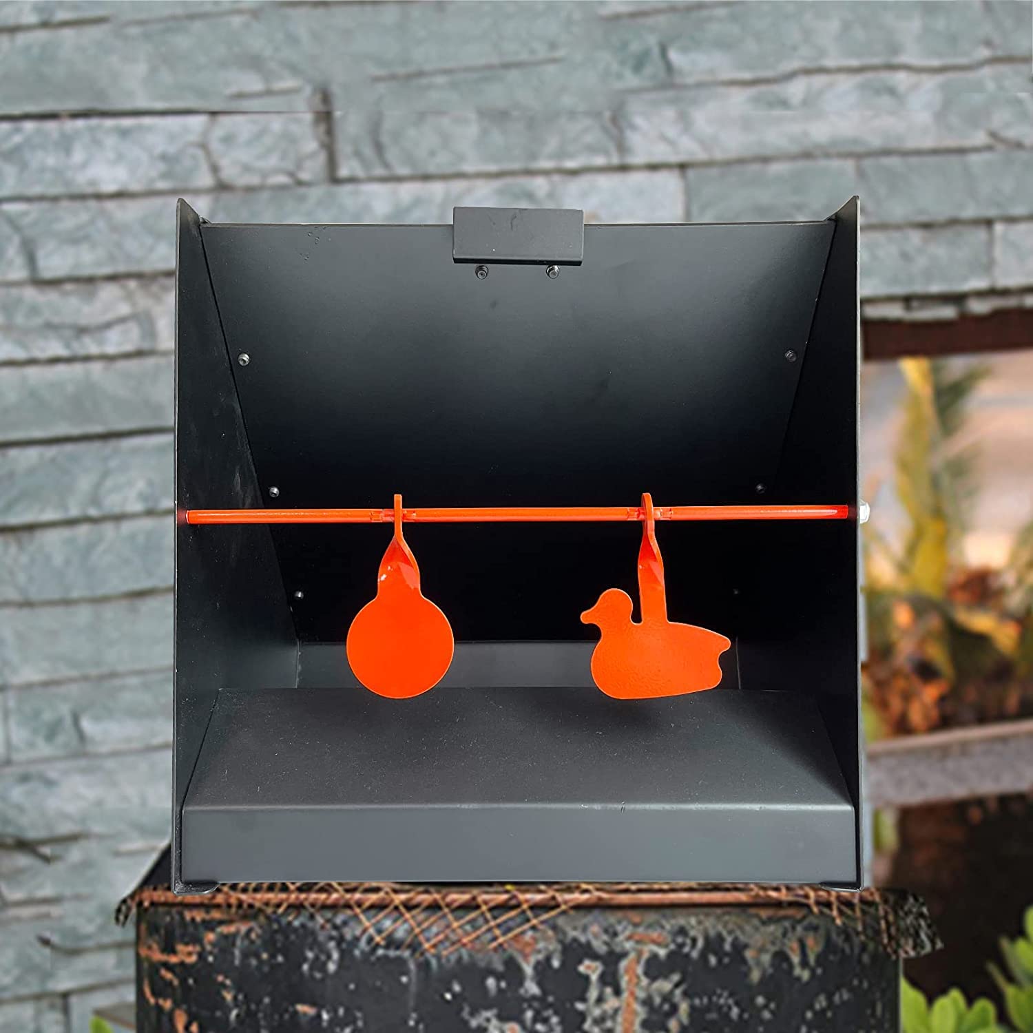 Boîte piège à balles petit calibre Pellet Catcher comprenant cible pendulaire et 5 cibles papier bullseye pour calibre .177 .22, piège à balles pour carabines à air comprimé, airsoft, carabines BB