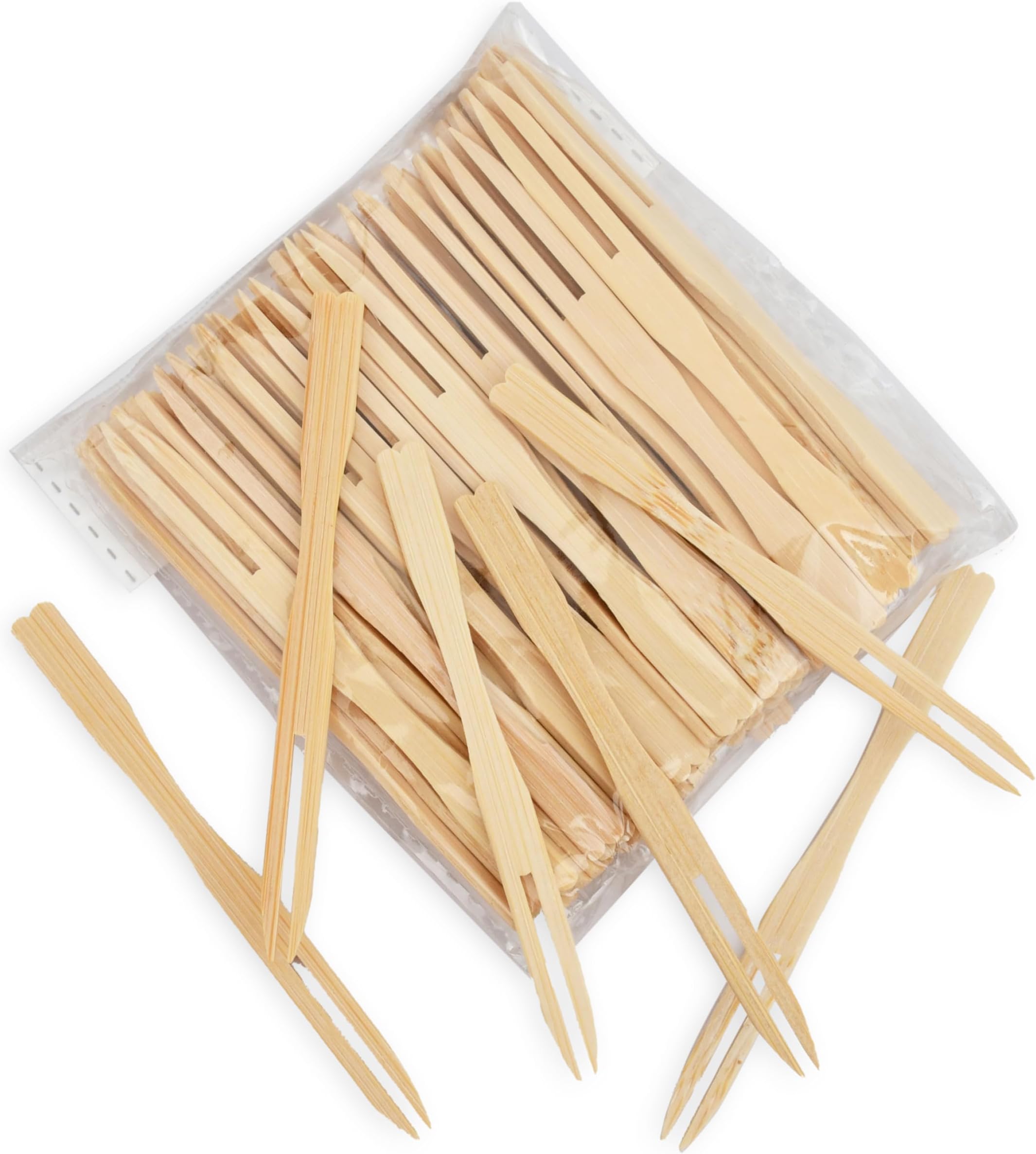 PALADIUS (8 Cm - 70 pcs) Wooden Fruit Fork Sets Fork for Snacks Eco-Friendly Wooden Cutlery Bamboo Party Forks Cocktail Picks Fruit Appetizers Dessert Forks