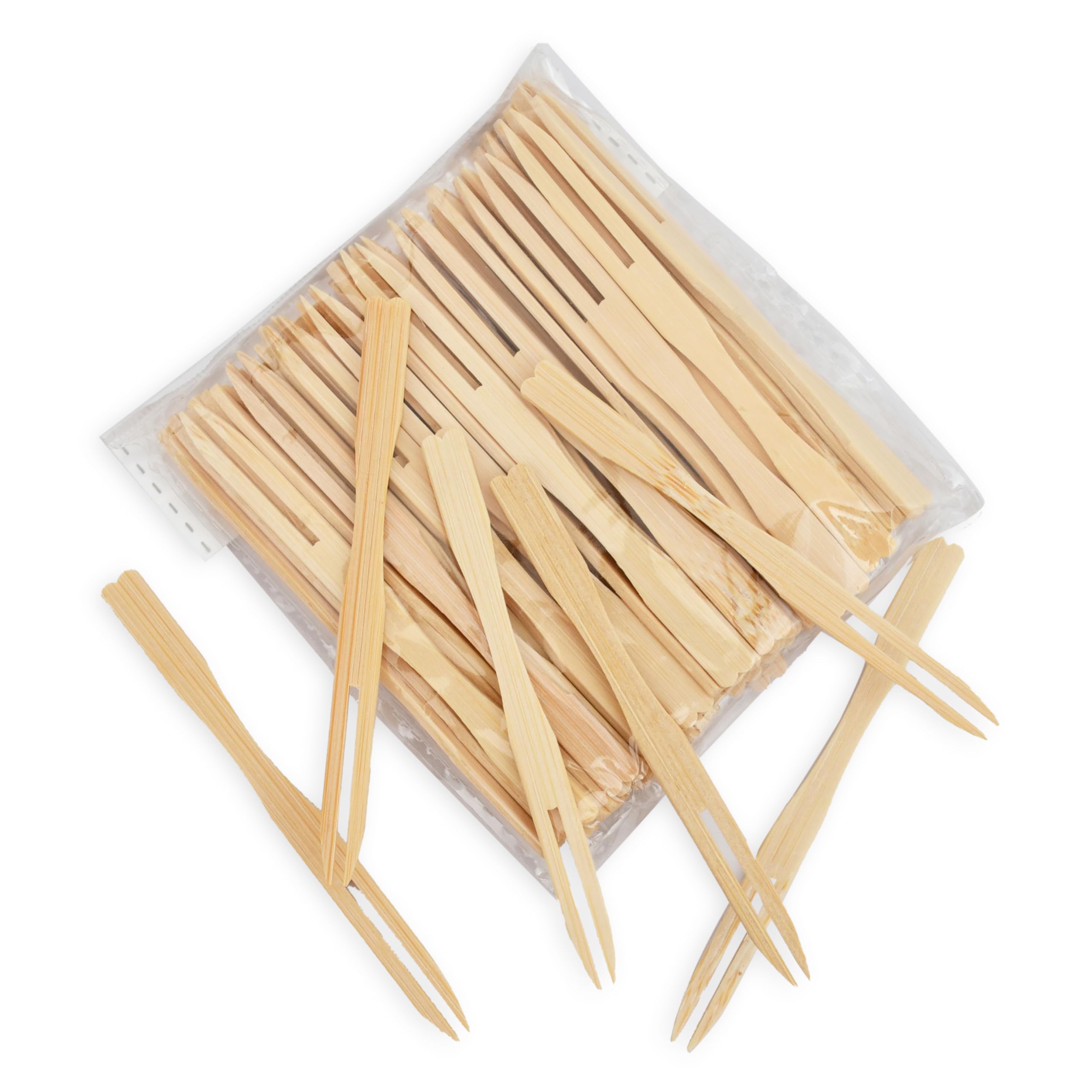 PALADIUS (8 Cm - 70 pcs) Wooden Fruit Fork Sets Fork for Snacks Eco-Friendly Wooden Cutlery Bamboo Party Forks Cocktail Picks Fruit Appetizers Dessert Forks