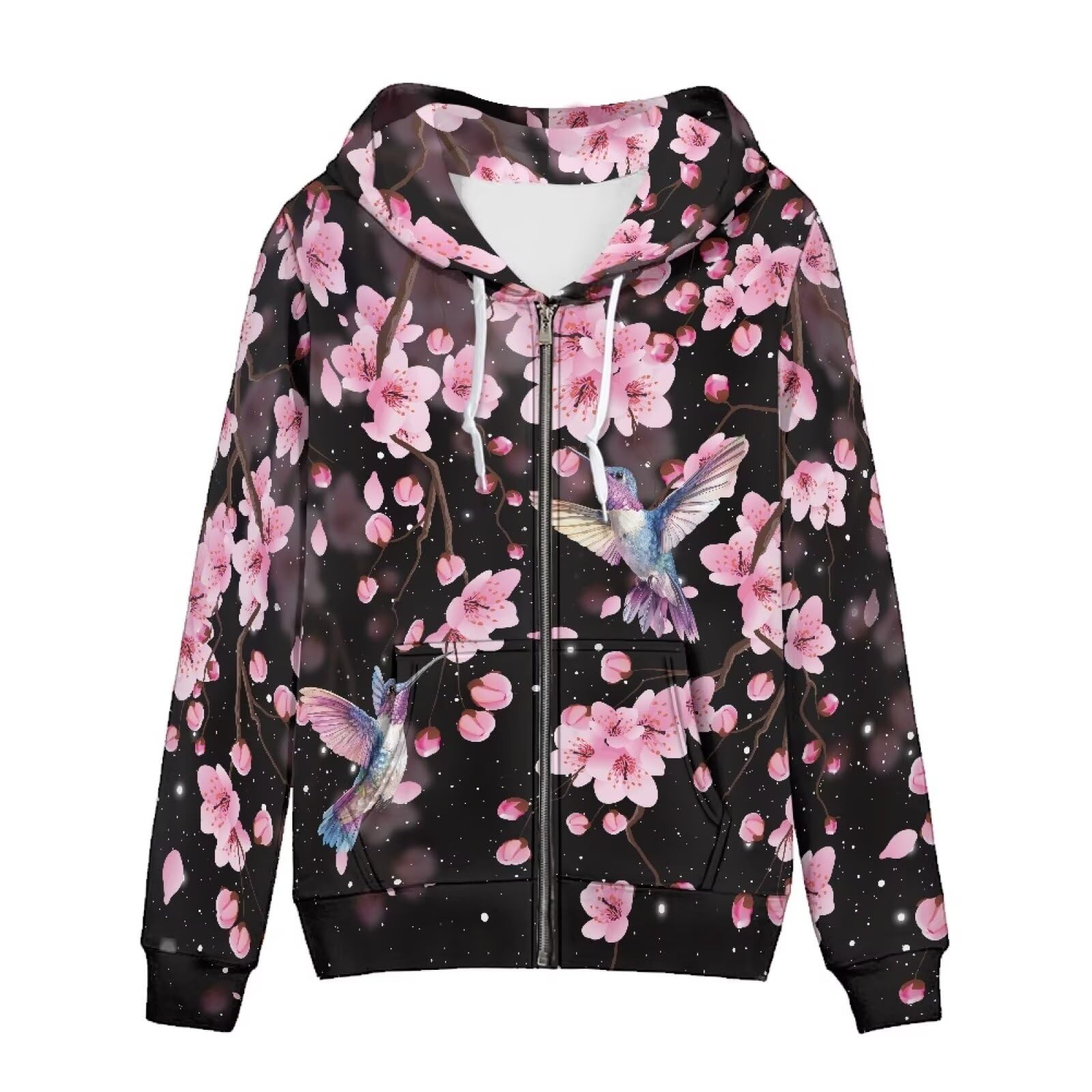 Pointodoor Women Oversized Zip Up Hoodie Lightweight Long Sleeve Hooded Sweatshirt with Pocket Fall Winter Trendy Jacket