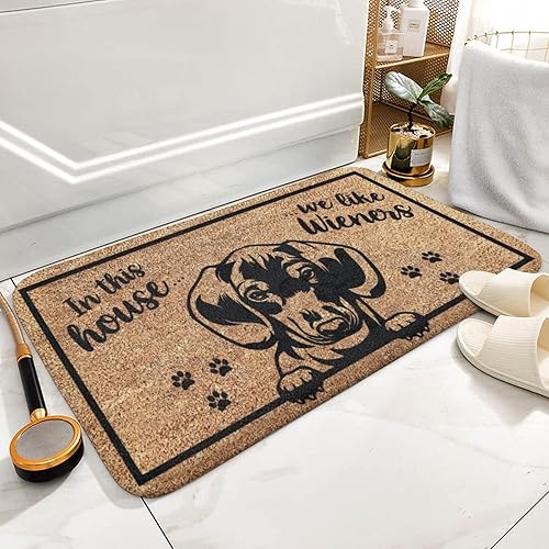 Miniatura 5 de in This House We Like Wiener - Divertido felpudo para perro de Wiener, tapete de bienvenida para perro con salchicha, mamá del perro, tapete para