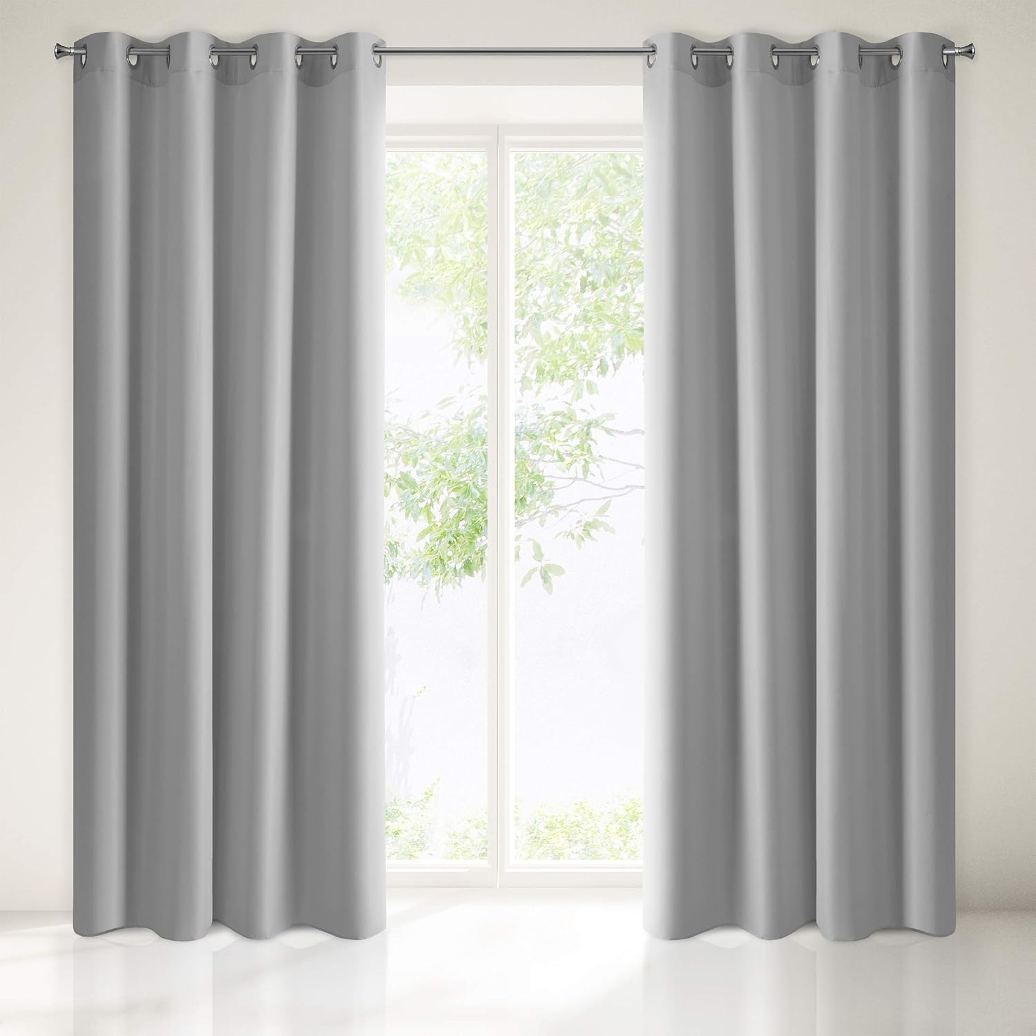Eurofirany Curtain Smooth Plain 8 Eyelets Modern Bedroom Living Lounge Children's Room 1 Piece Single, Polyester, Grey, 140X250cm - Image 4