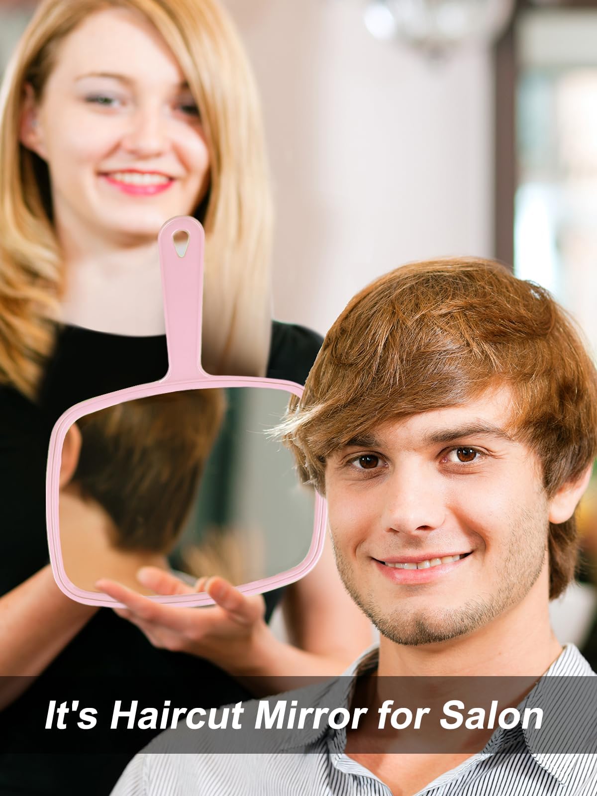 Pink Hand Mirror - Clear Reflection, Easy Hanging -5