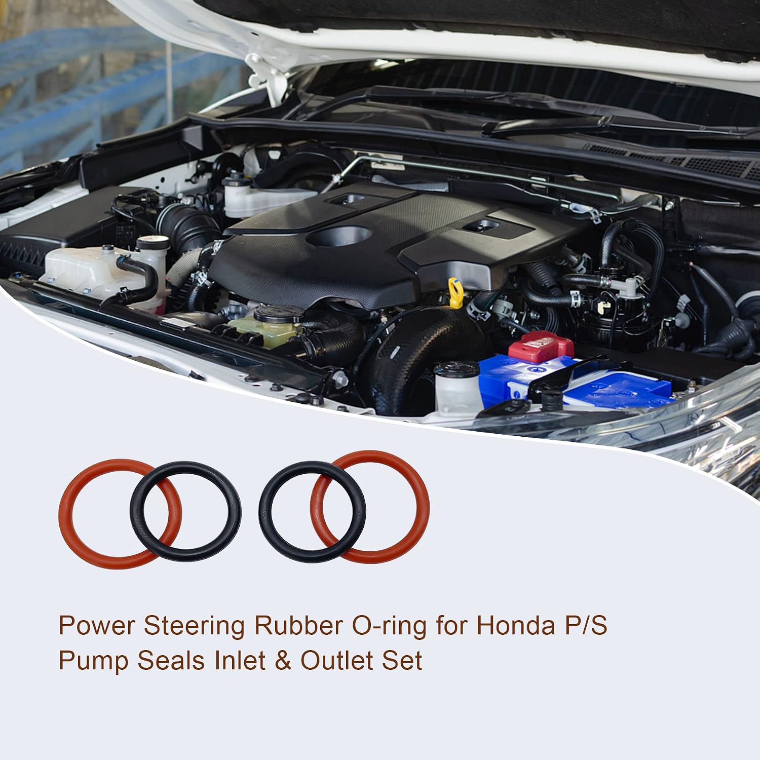 91345-RDA-A01/91370-SV4-000 Power Steering O-ring for Honda P/S Pump Seals Inlet & Outlet Set 926-157 (2/sets)