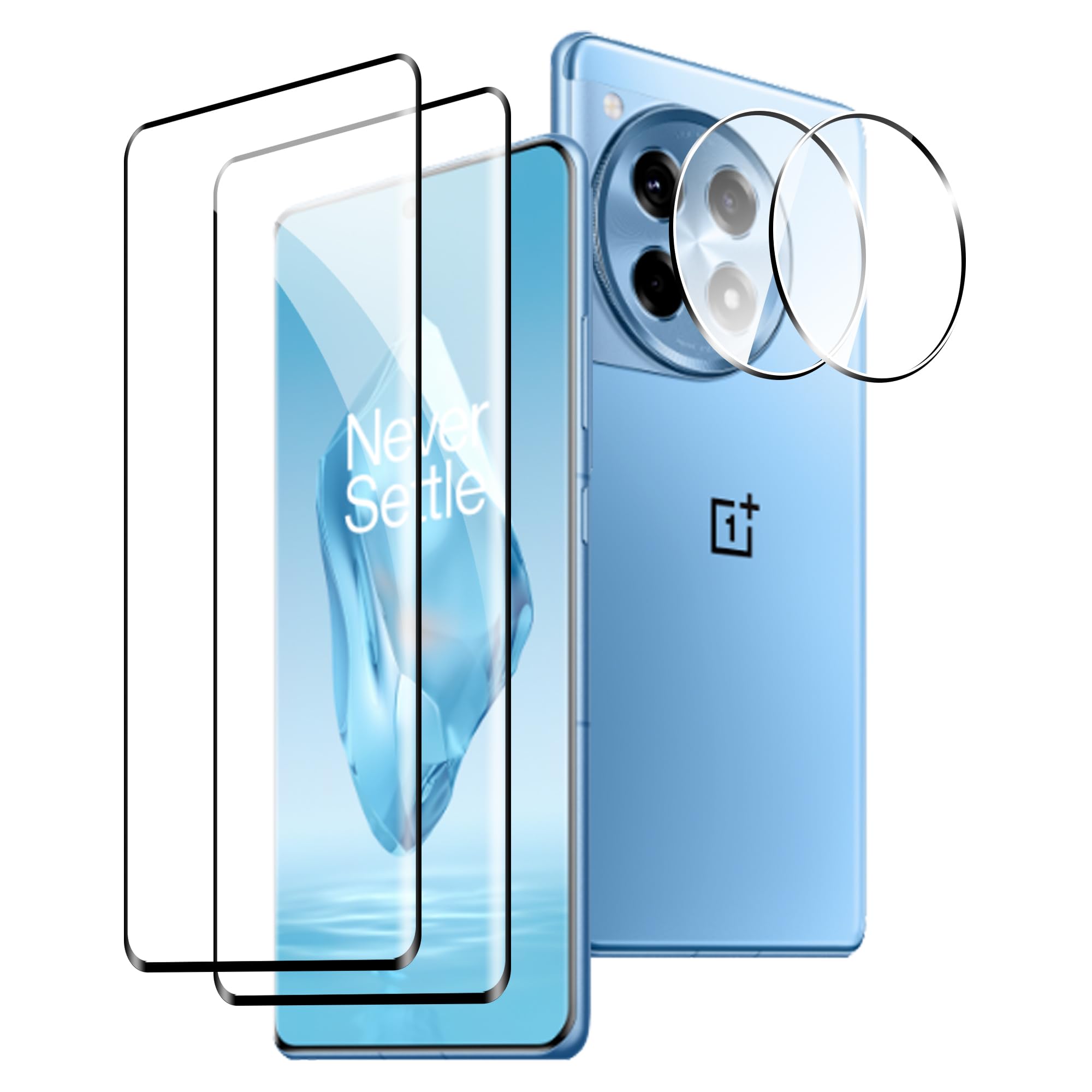 Phlleyaa Vetro Temperato per OnePlus 12R Pellicola 2 Pezzi