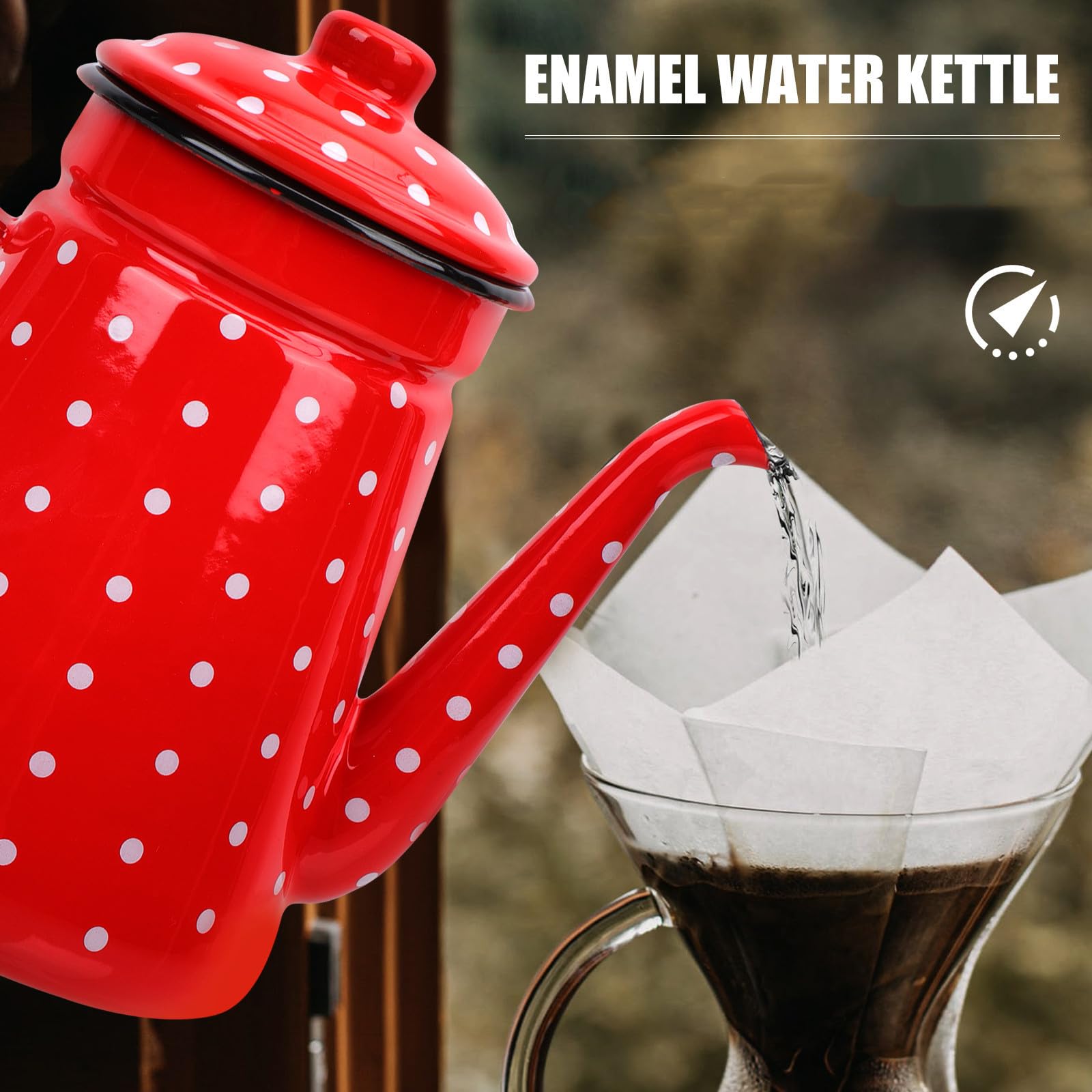 Tetera Esmaltada de Café 1.5l Vertido Controlado para Cocina