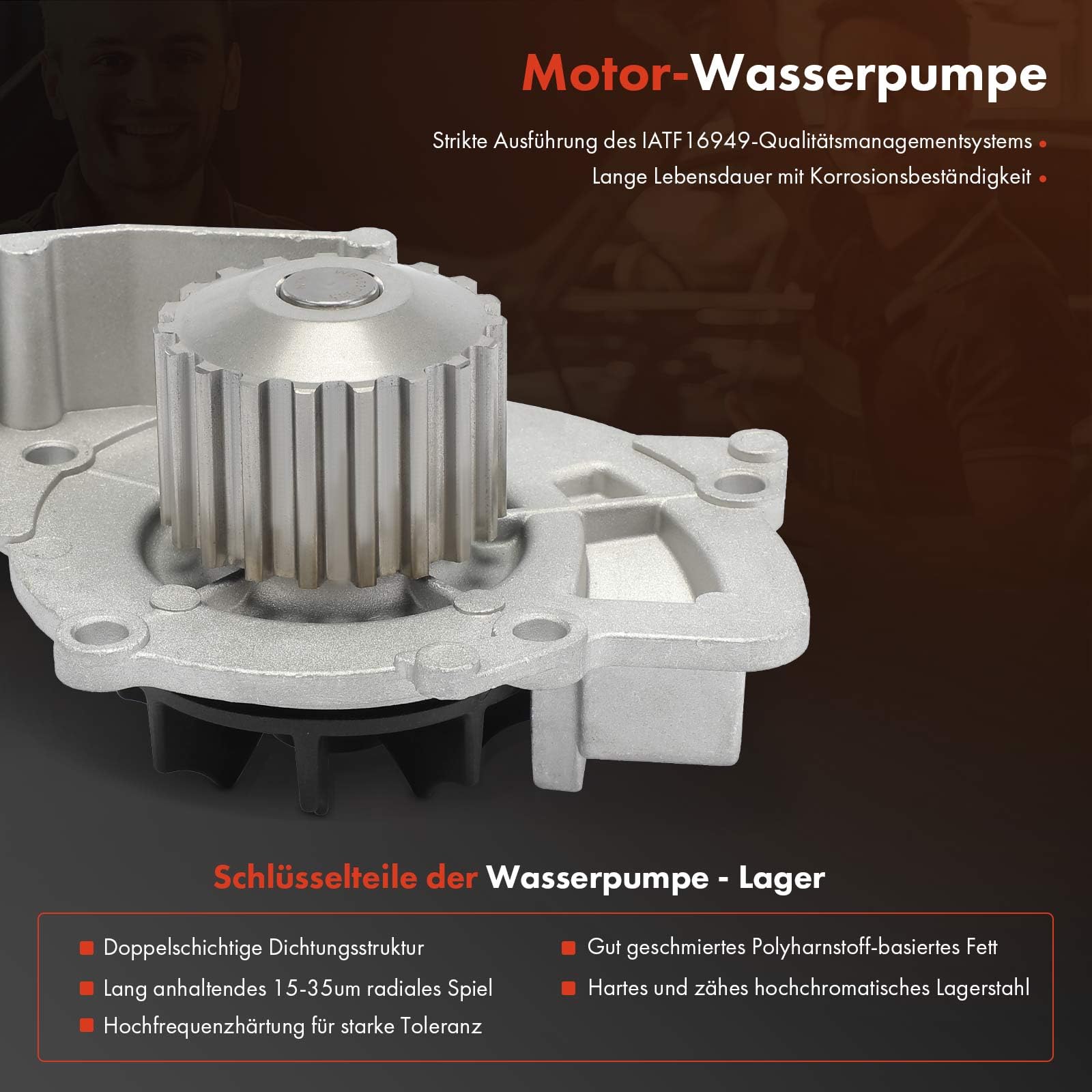 Frankberg Zahnriemensatz Zahnriemen mit Wasserpumpe Diesel Kompatibel mit C4 C4 I C5 III C8 Jumpy C-Max Focus II 307 407 607 807 S40 II S80 II V50 V70 III