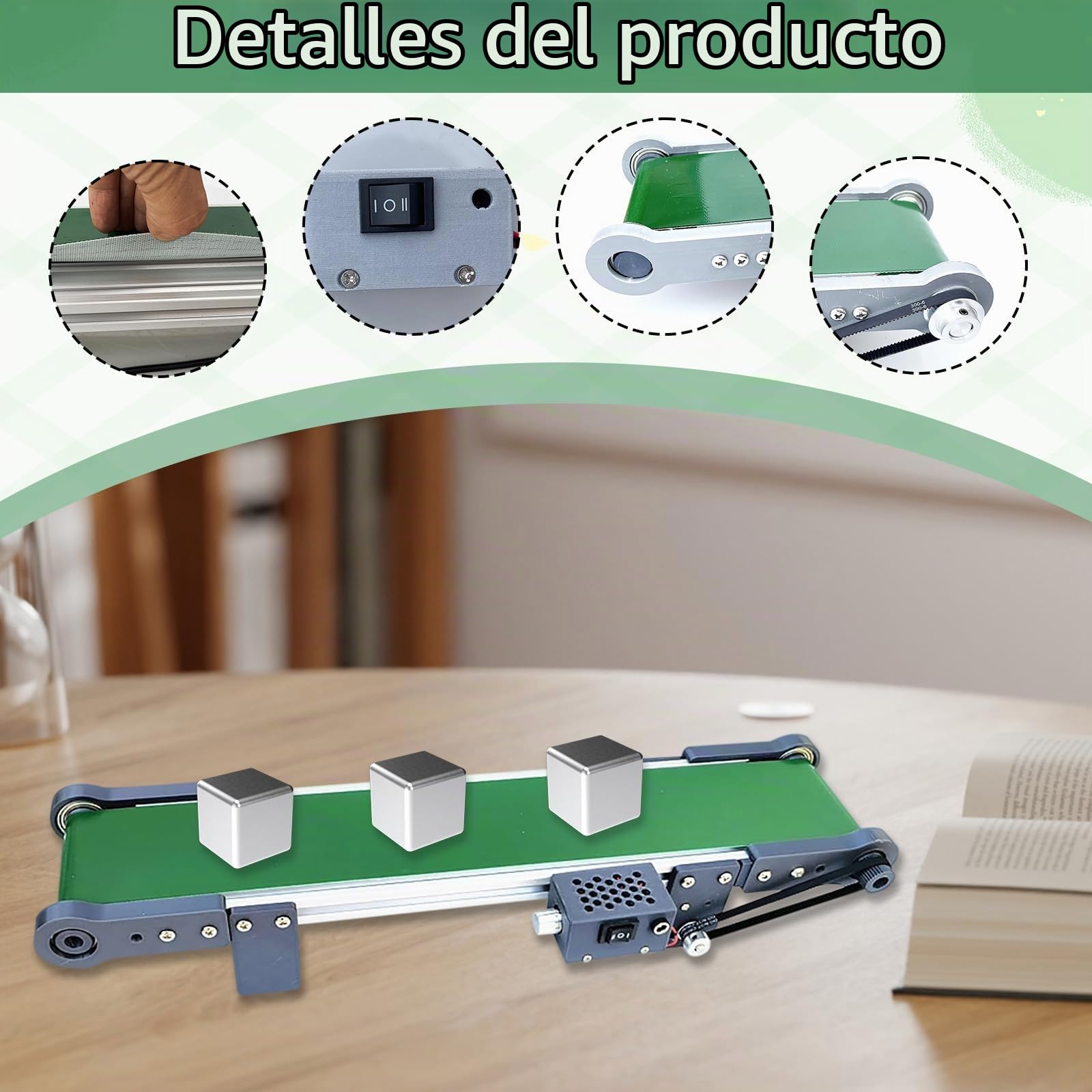 Cinta Transportadora, Cinta Transportadora Eléctrica De Mesa Mini Transportador De Sobremesa De 50 Cm Con Avance Y Retroceso Velocidad Ajustable Ca 100-240 V Para Líneas De Producción Pequeñas