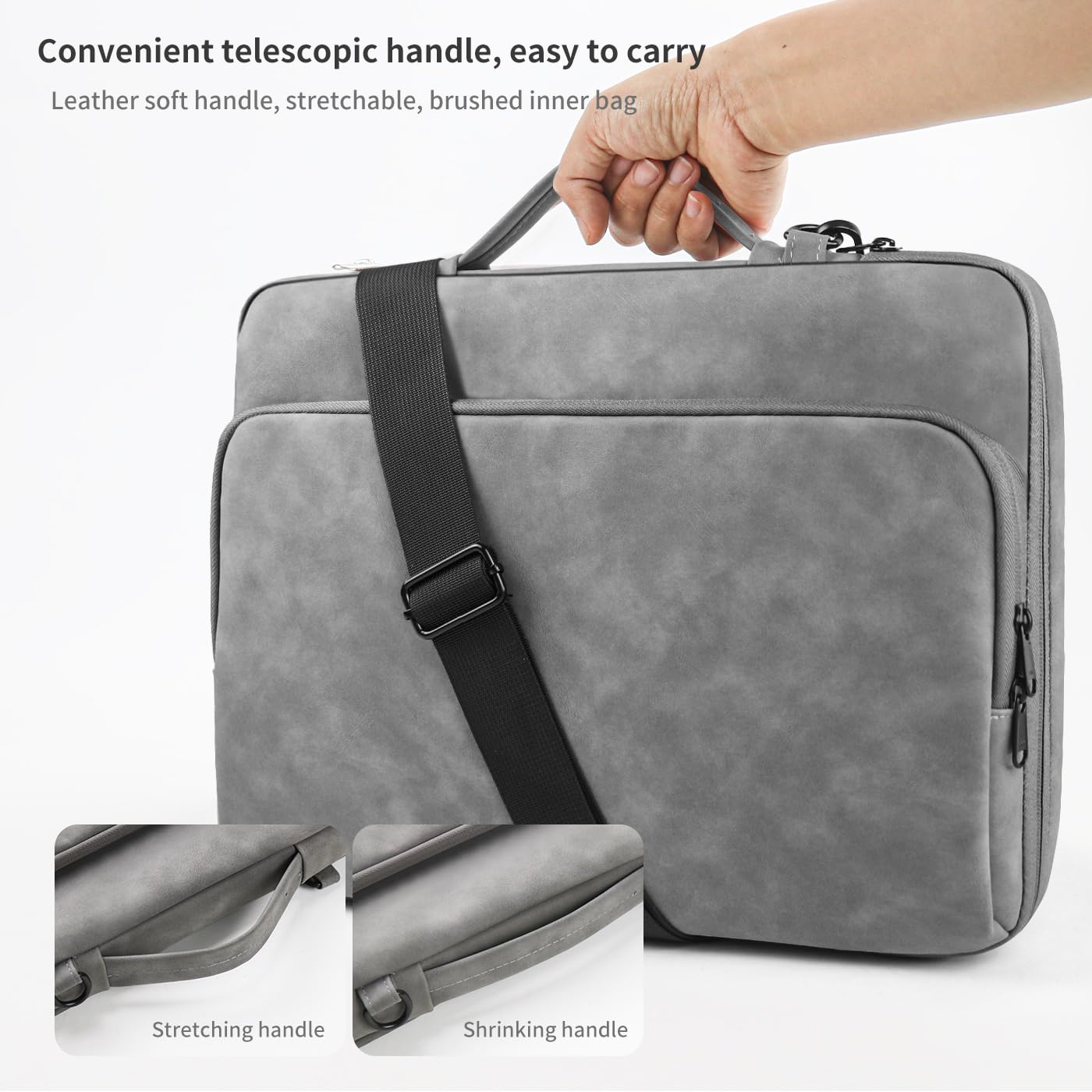 MOCA Laptop Shoulder Bag With Handle for 13 13.3 14 Inch Case Compatible with MacBook Pro 14,MacBook Air/pro 13-13.3 Inch and Most Popular 13-14 Notebooks,Spill-Resistant Briefcase (Grey, 13-14.2) 17 71EvGs6gqQL. SL1400
