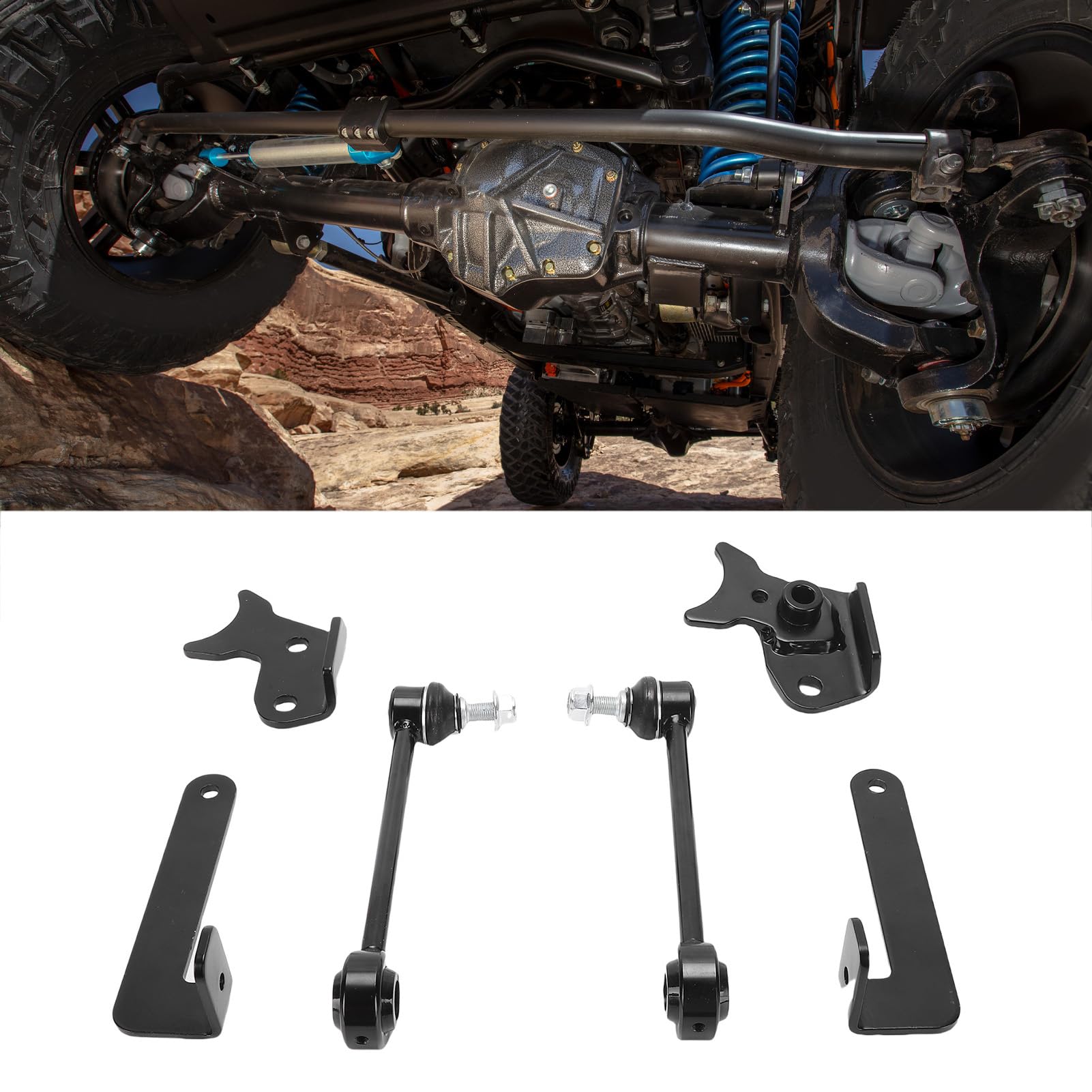 CHICIRIS Collegamenti di Disconnessione Stabilizzatore Anteriore Premium Adatti per JL 2 Porte Unlimited 4 Porte con Altezze di Sollevamento Regolabili