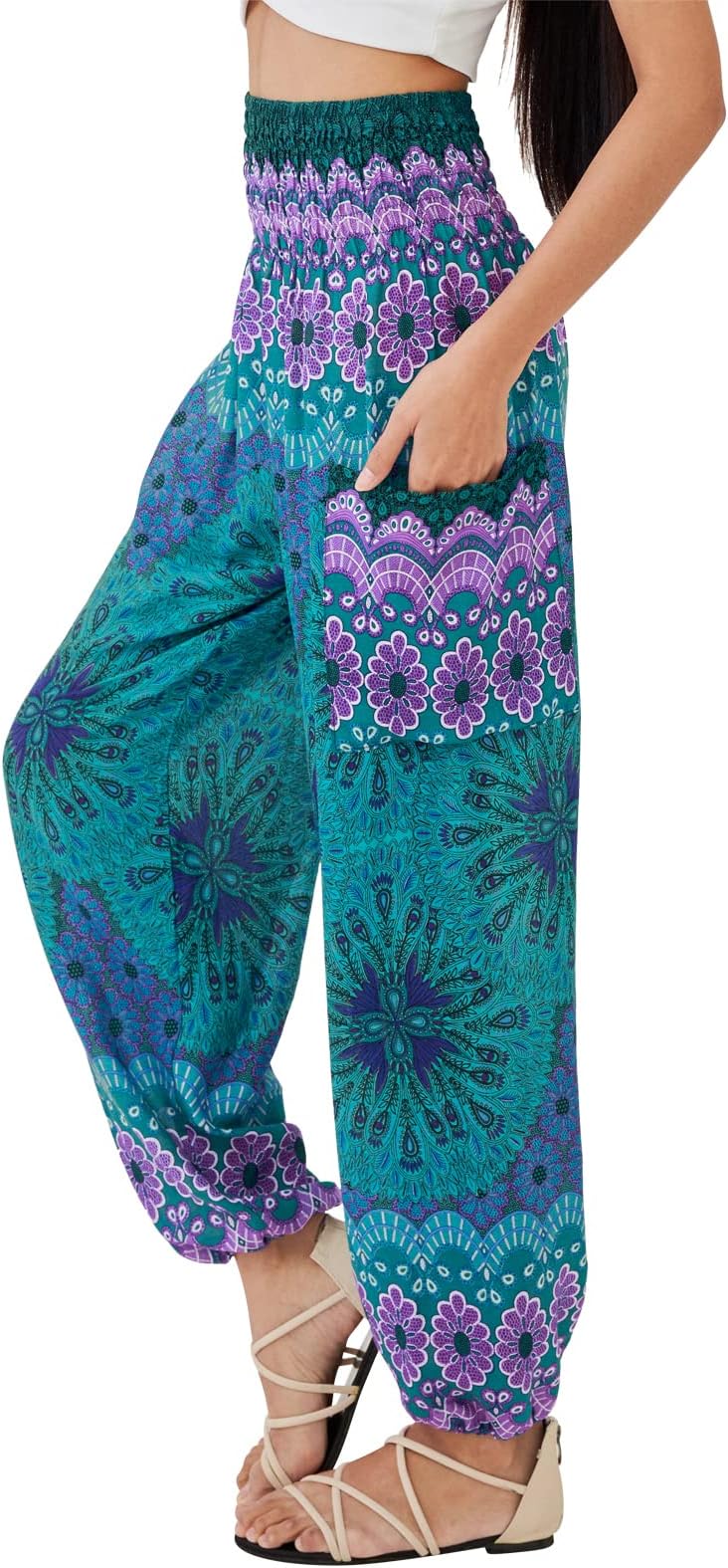 Boho Pants for Women - Hippie Harem Pants Women - Womens Yoga Pants – Comfy Bohemian Flowy Hippie Clothes