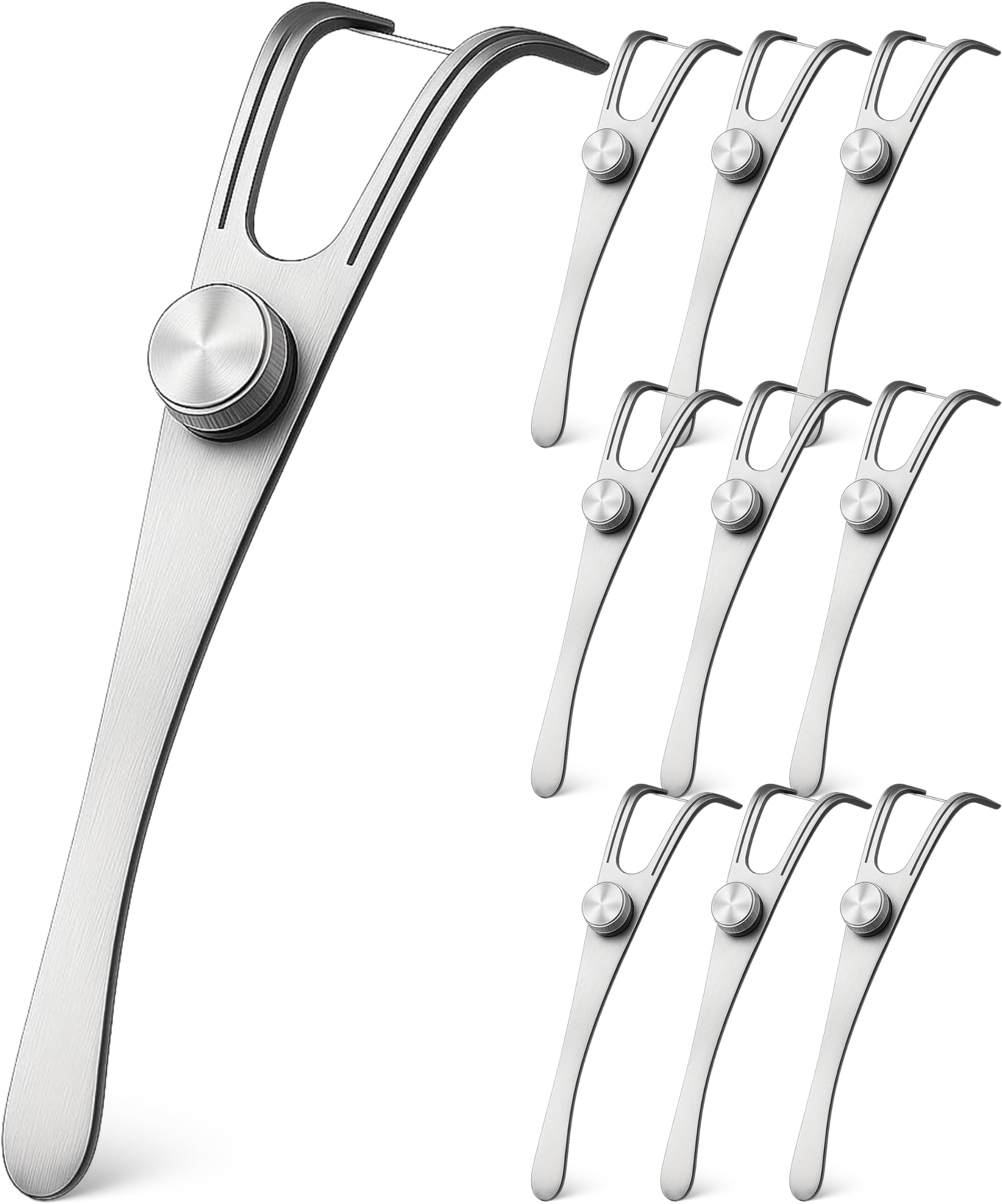 Dental Floss Holder, Refillable & Reusable Floss Pick - Dental Floss Handle - Stainless Steel Dental Floss Holder. Durable Reusable Flosser - Pack of 10