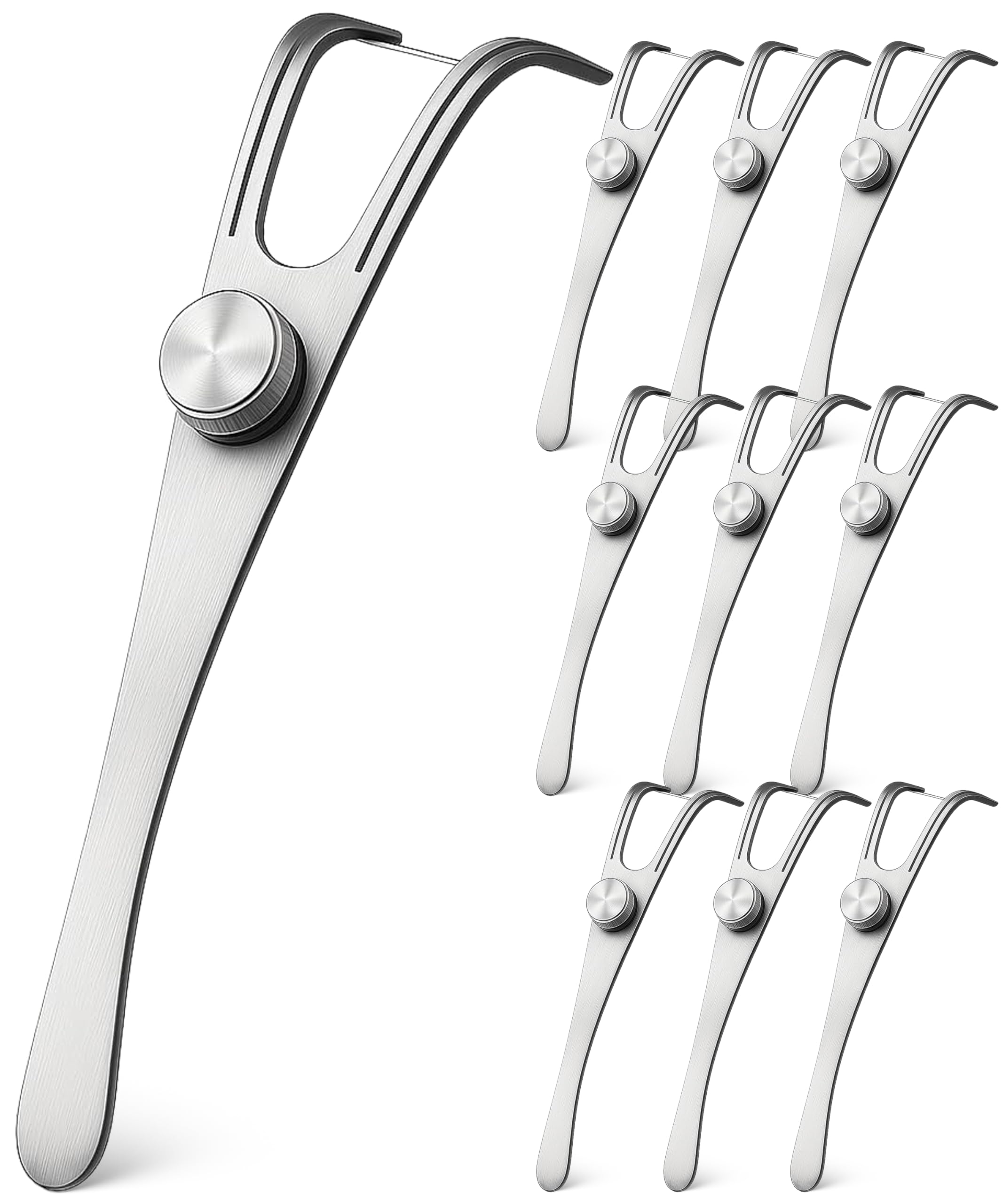 Dental Floss Holder, Refillable & Reusable Floss Pick - Dental Floss Handle - Stainless Steel Dental Floss Holder. Durable Reusable Flosser - Pack of 10