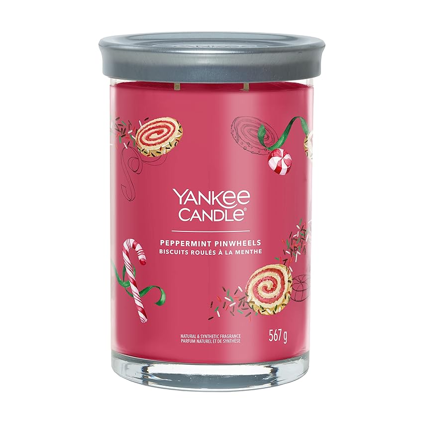 Immagine del prodotto Yankee Candle Signature candela profumata | Biscotti alla Menta in tumbler grande | Candele di miscela di cera di soia lunga durata | regalo perfetto per le donne