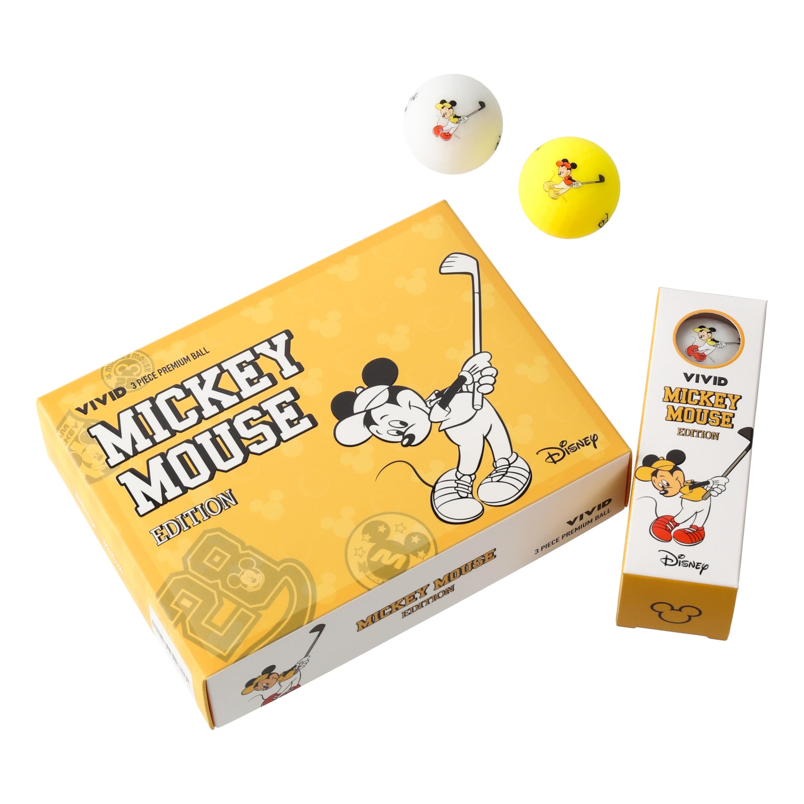 Volvik Disney Mickey Golf DZ Pack White Yellow 1 Dozen (12 Pieces)