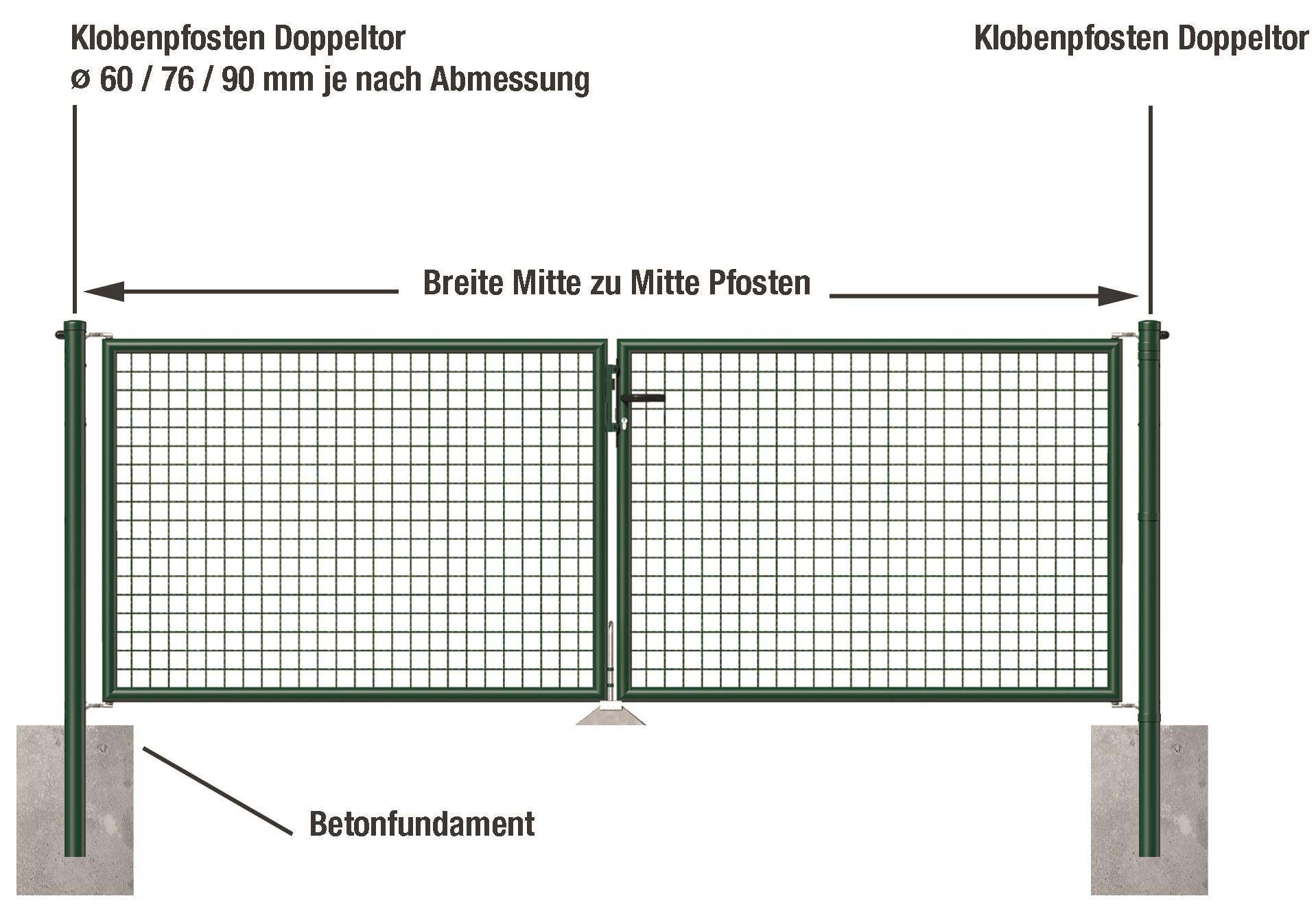 Alberts 603007 Wellengitter-Doppeltor | verschiedene Breiten und Höhen | grün | Breite 300 cm | Höhe 125 cm