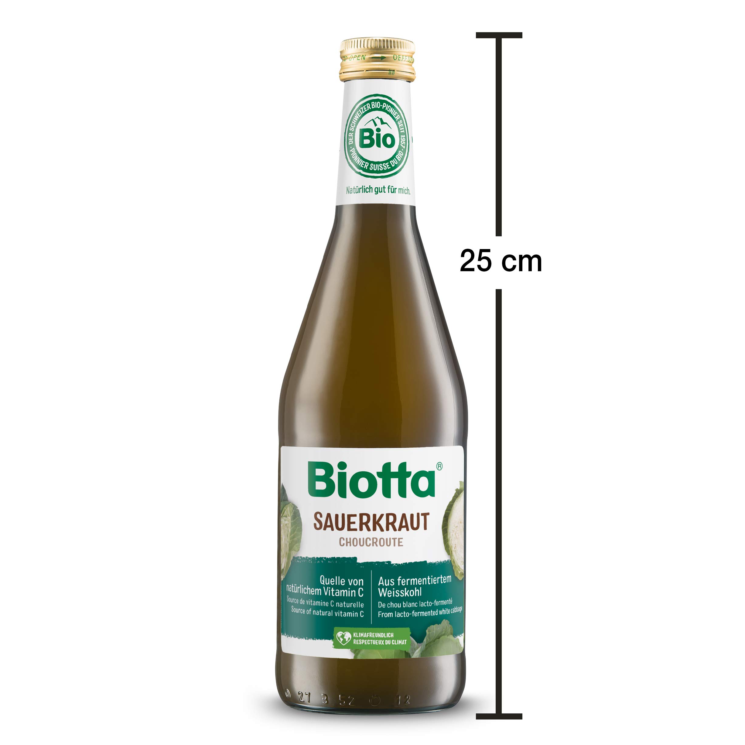 A.VOGEL BIOTTA - Jus de Choucroute lacto-fermenté - Favorise la digestion - Légumes frais - A base de chou blanc bio et de sel marin - Actifs végétaux 100% bio et vegan - Vitamine C - 500ml- Lot de 3