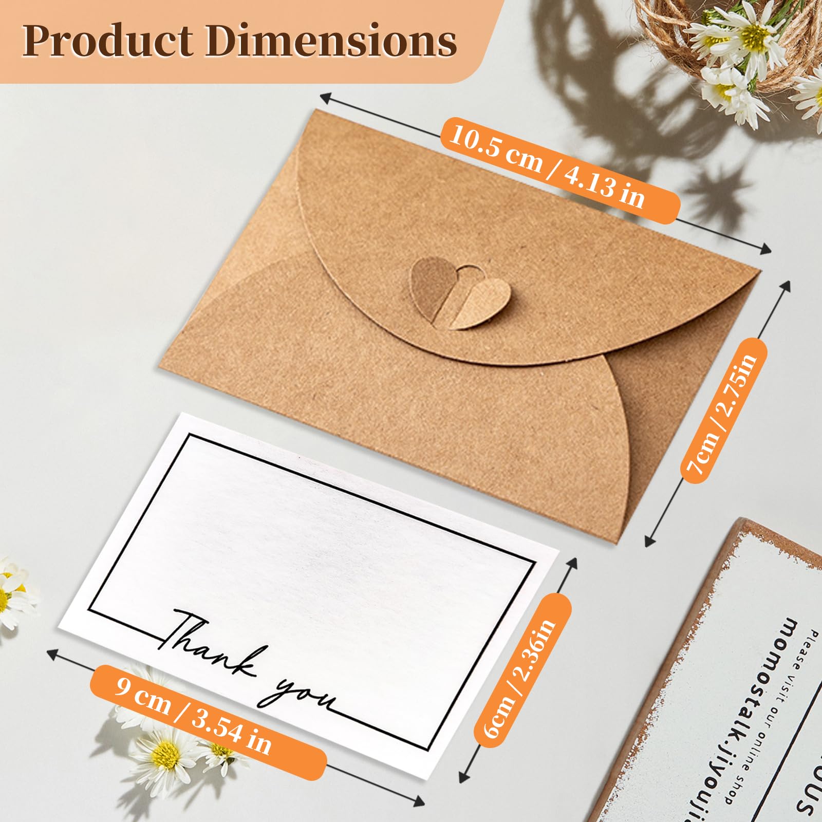 Buste in Carta Kraft 10x6 cm Fatte a Mano con Chiusura a Cuore per Natale San Valentino Matrimonio