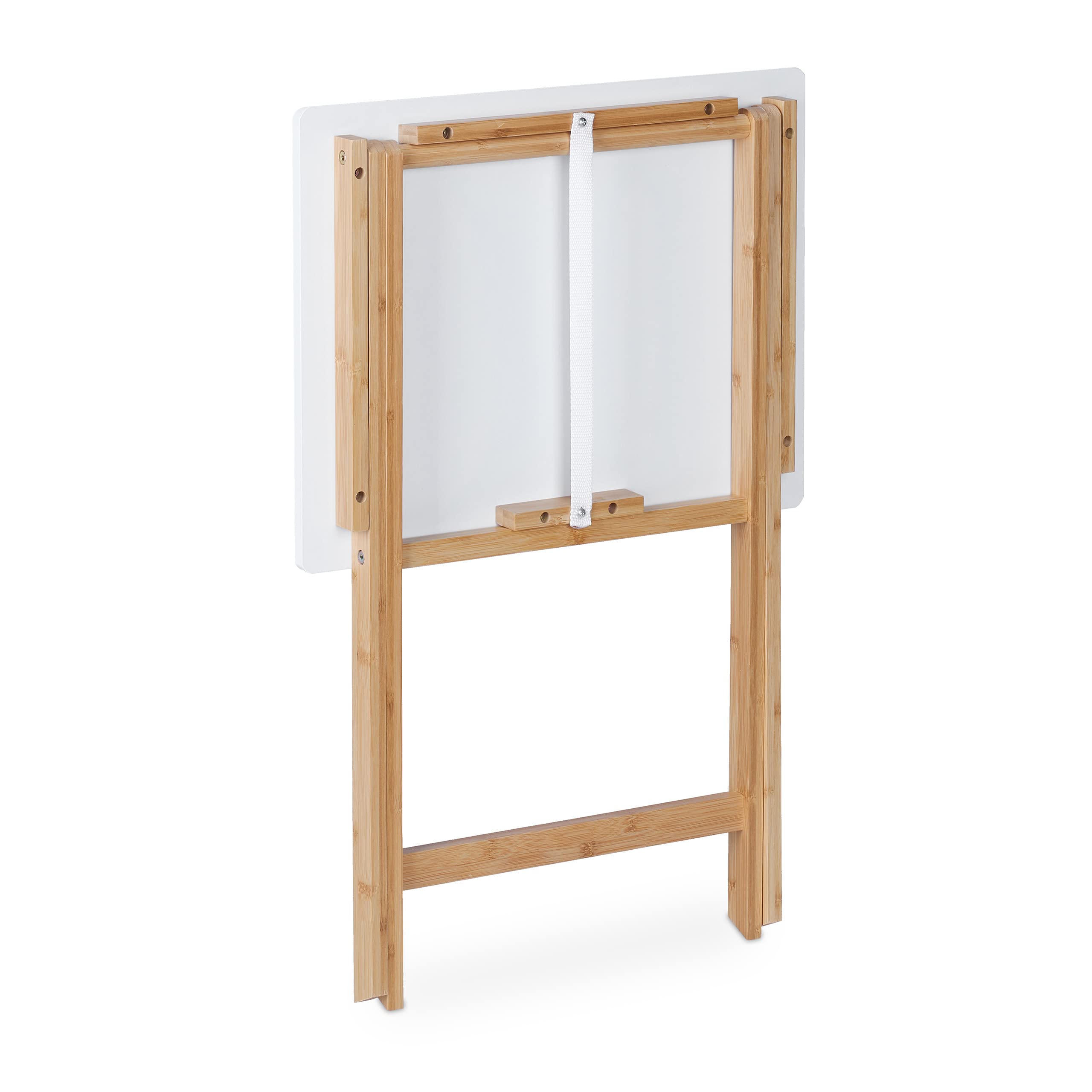 Tavolino Pieghevole In Bambù - Leggero, Salvaspazio Per Interni Ed Esterni, 63x48x38.5 Cm - Foto 9