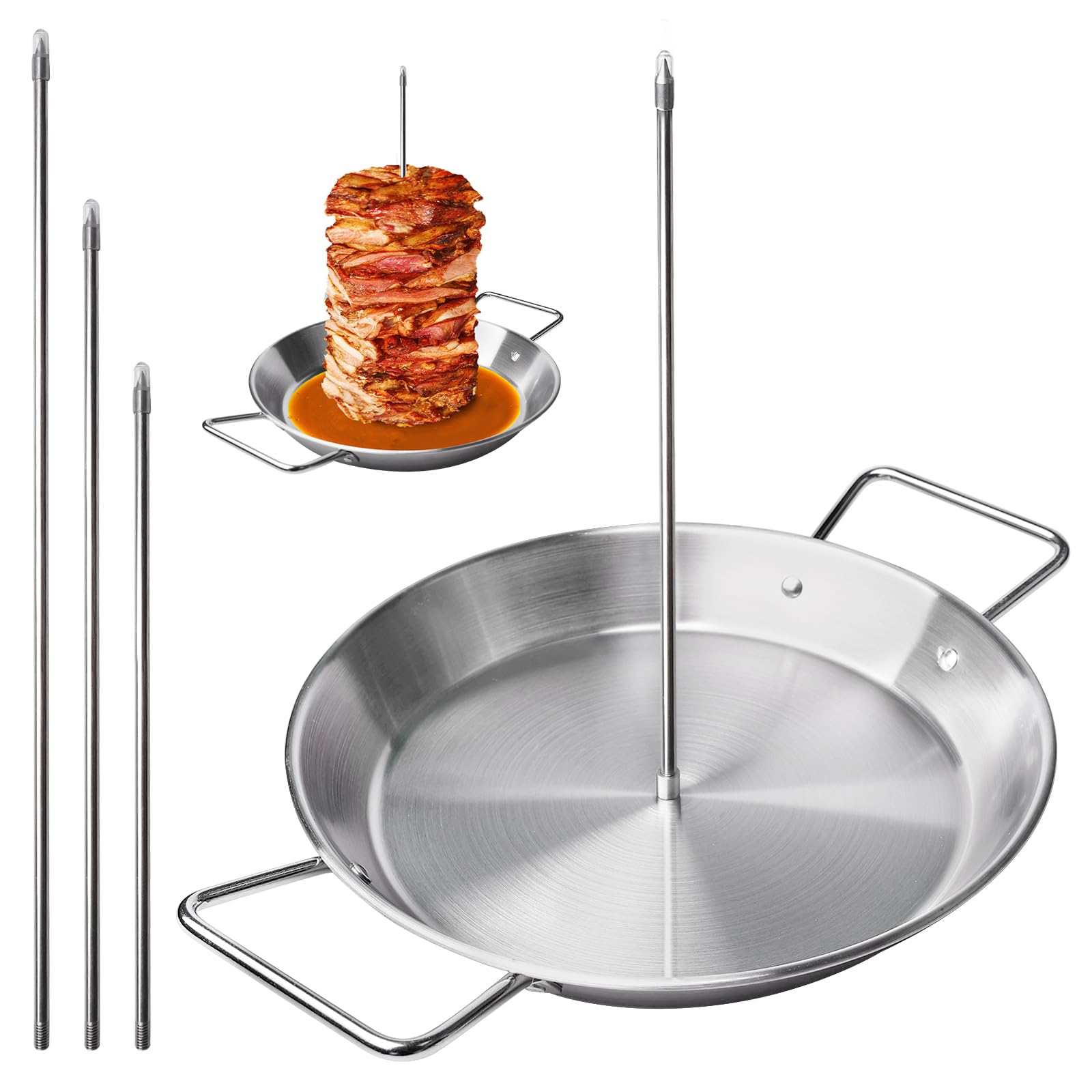 Brochette De Viande Verticale En Acier Inoxydable, Brochette Verticale En Acier Inoxydable, Brochettes Verticales Pour Barbecue Idéale Pour Pour Grill, Poulet Moyen, Steak, Kebab(8,10,12 Pouces)