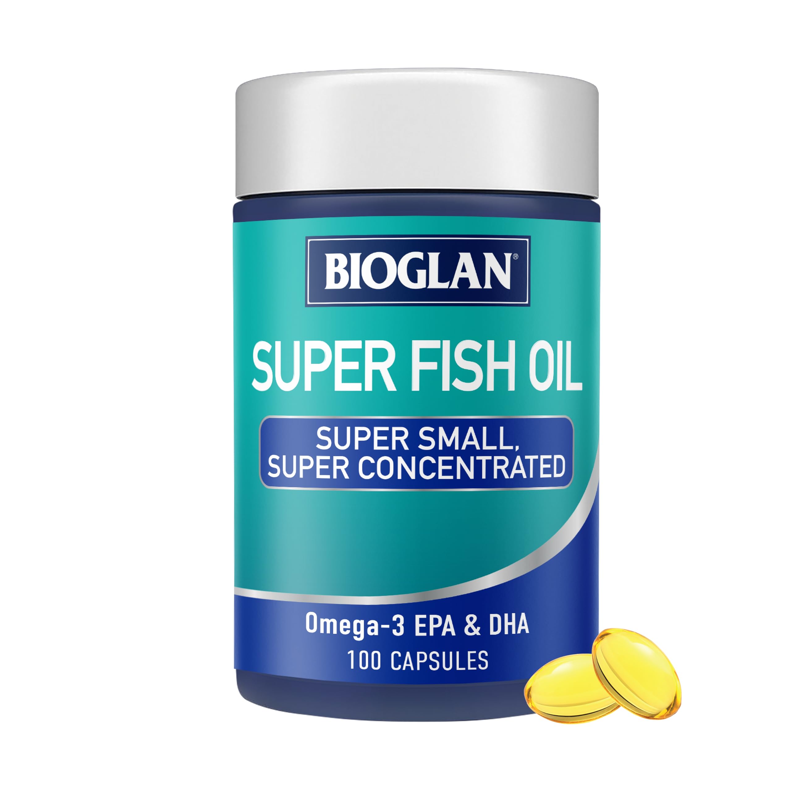 Bioglan Super Fish Oil – High Strength Omega-3 with EPA & DHA – Supports Heart, Brain & Eye Health – Small Easy-to-Swallow Capsules -100 Count