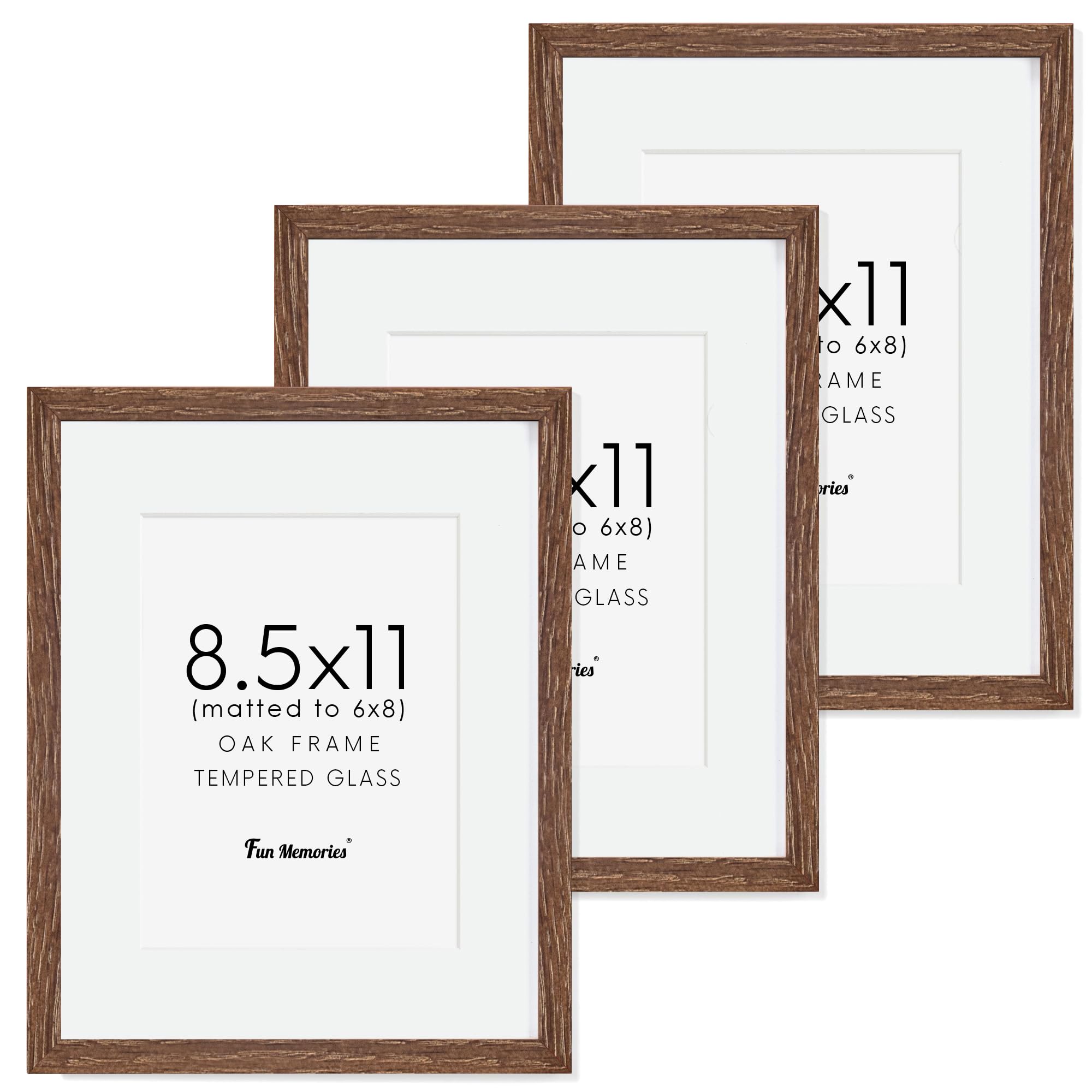 Amazon.com - Fun Memories Solid Oak Wood Frame 8.5x11 Photo Frames
