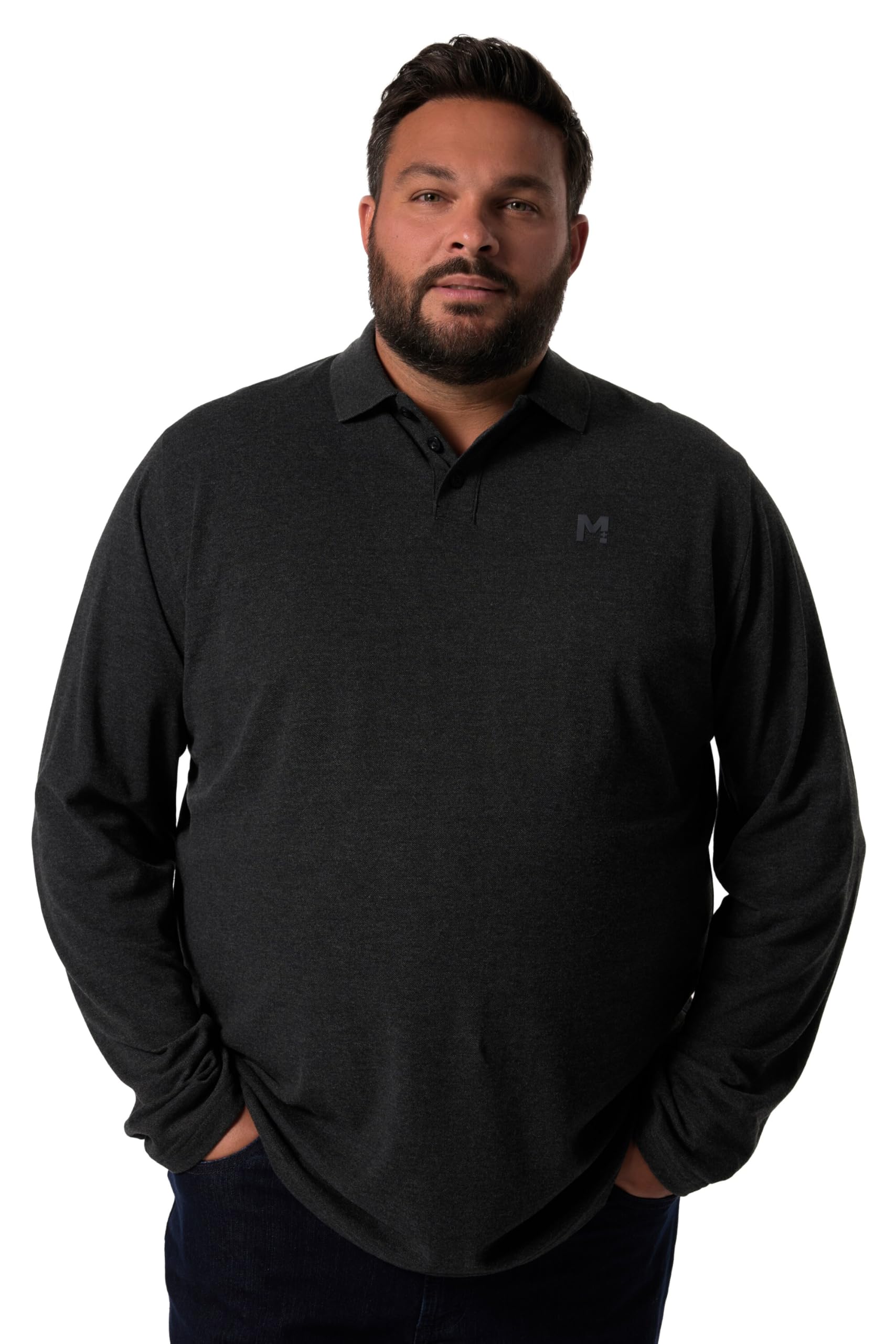 Men Plus Herren große Größen Übergrößen Menswear L-8XL Poloshirt, Basic, Piqué, Langarm 836270