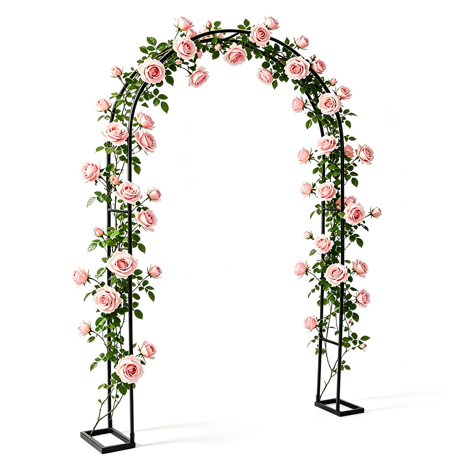 Metal Garden Arch with Trellis, Steel Climbing Plant Support for Roses