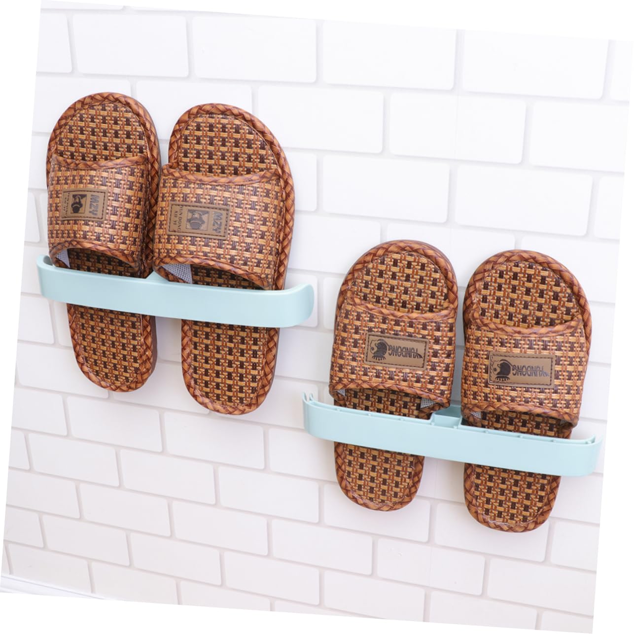 CONGARTENO 5pcs Wall Mounted Slippers Organizer Space-Saving Shoe Hanger for Bathroom Hallway Plastic Slipper Rack Easy Installation No Drilling Required