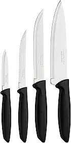 Tramontina JOGO FACAS INOX 4PC PLENUS PRE, Preto