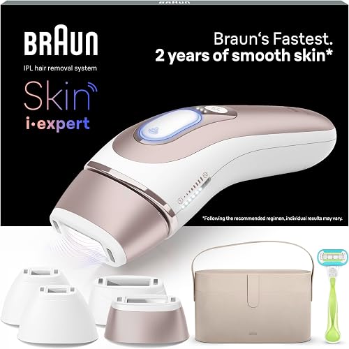 Braun Pulsed Light Skin i·Expert Smart IPL, Hair Removal at Home, Free App, Case, Venus Razor, 4 Heads, PL7387 - 1