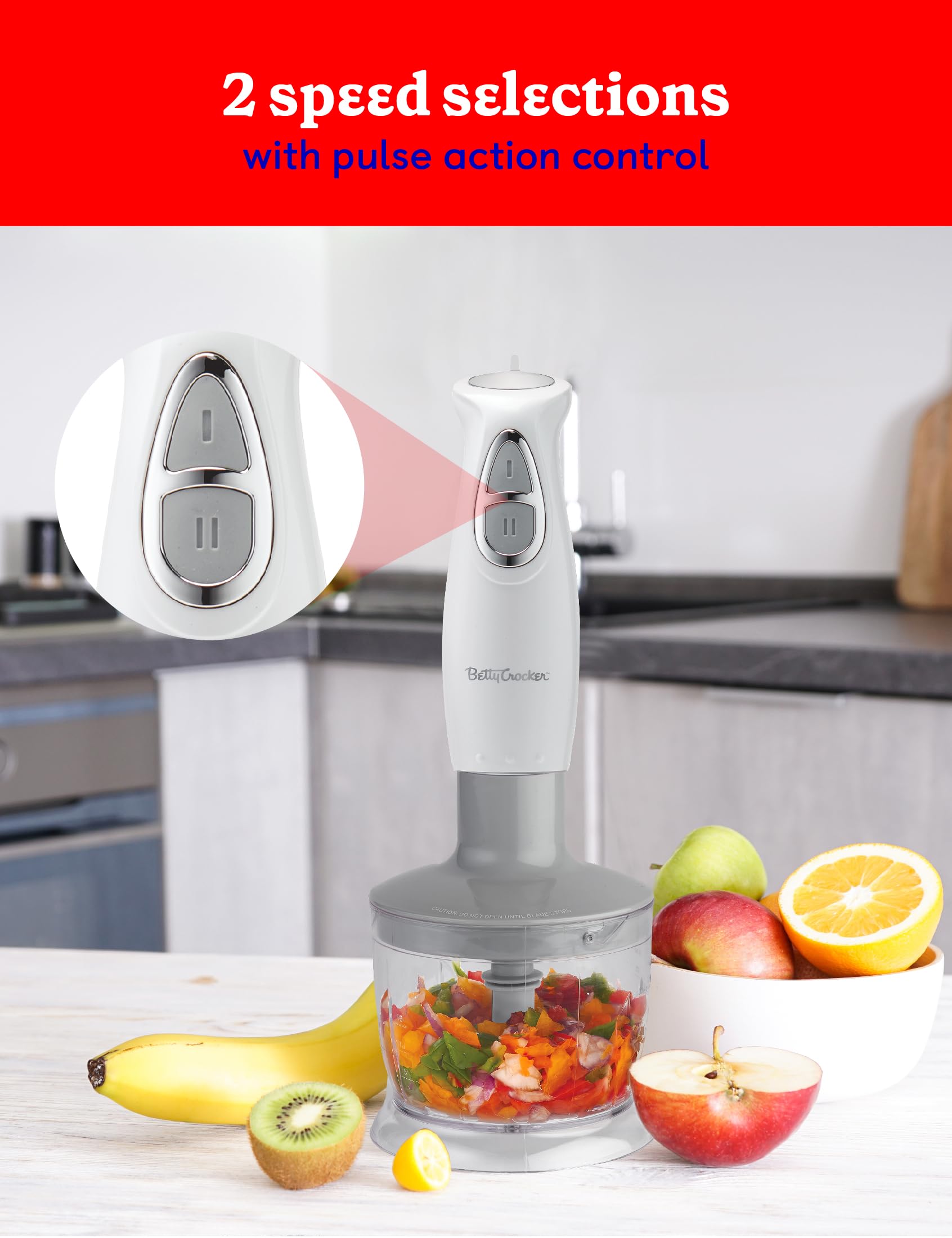 Amazon.com: BETTY CROCKER Immersion Blender for Home & Kitchen, 2