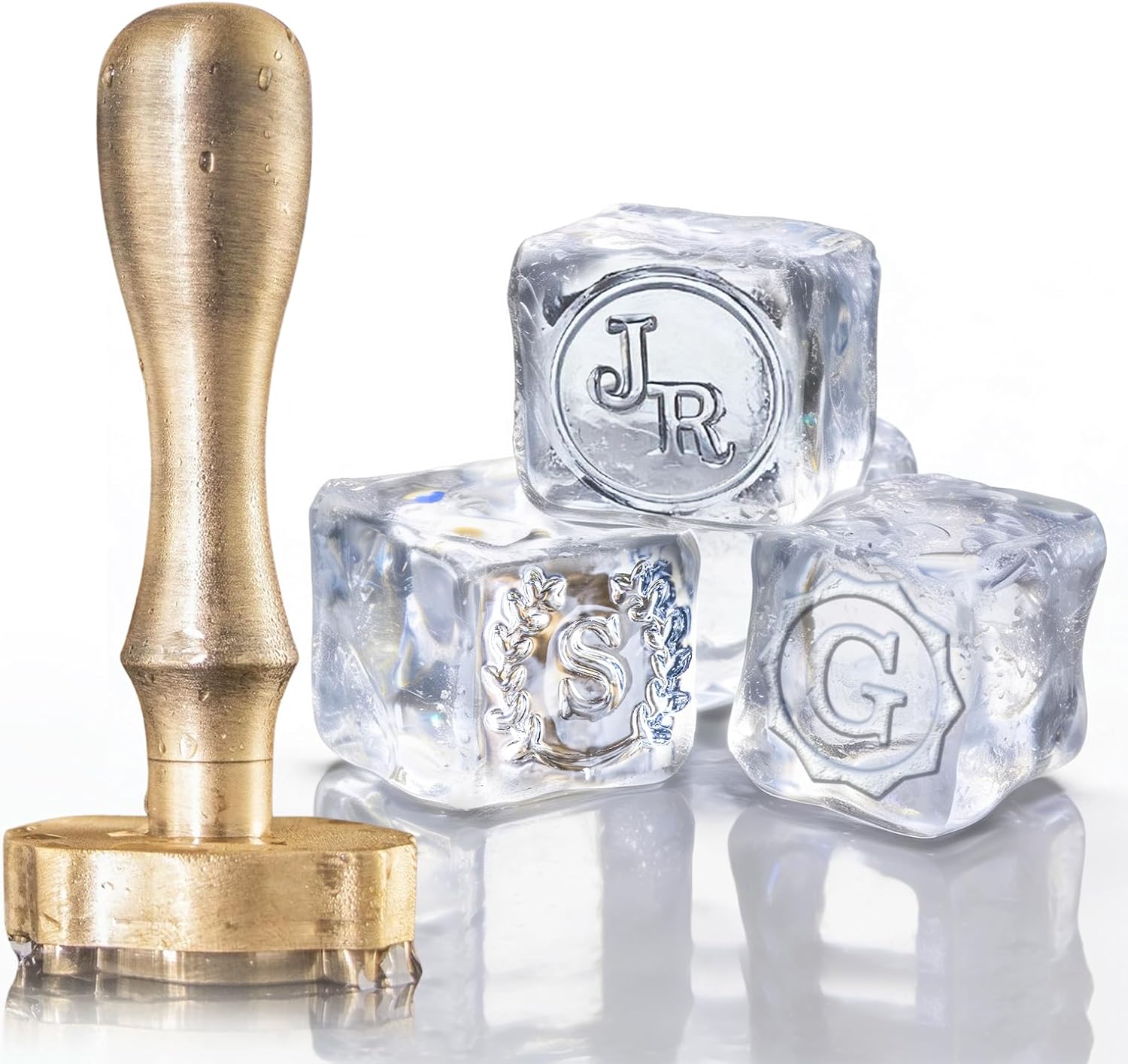 Custom Ice Cube Stamp Personalized Ice Stamp with Initial Unique Ice Molds for Bar Parties Whiskey Cocktails