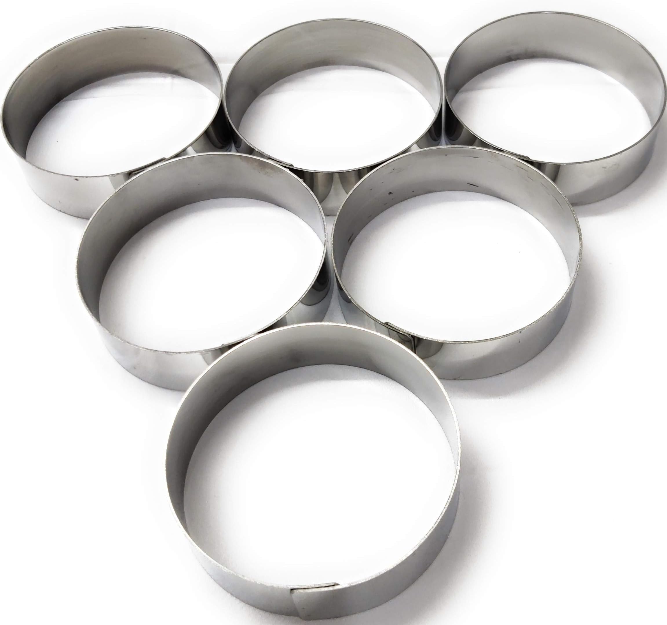Bakery HUB Stainless Steel Baking Ring for Burger/Buns 4 Inch Round-6 Piece