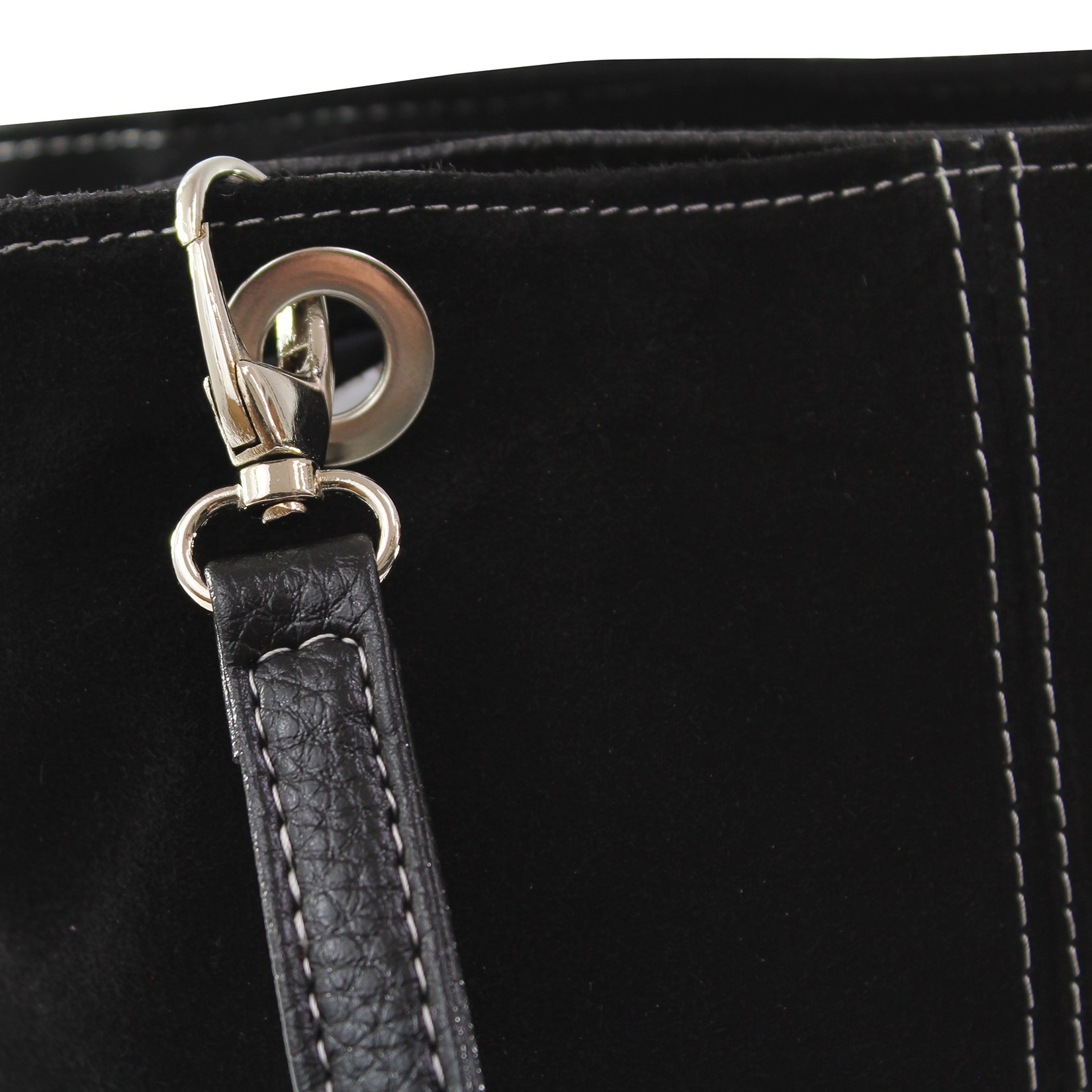 Chicca Borse CTM Borsa a Mano da Donna in Vera Pelle Scamosciata Made in Italy - 32x20x14 cm