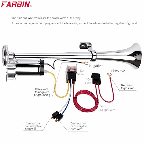 Miniatura 28 de FARBIN Kit de bocina de aire de 12 V 150 db, bocina de tren para coche, bocina de aire para camión, bocina de camión ruidosa con interruptor