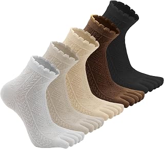 Cotton Toe Socks Women, Casual Five Finger Socks, Comfortable Crew Socks, Breathable Athletic Socks