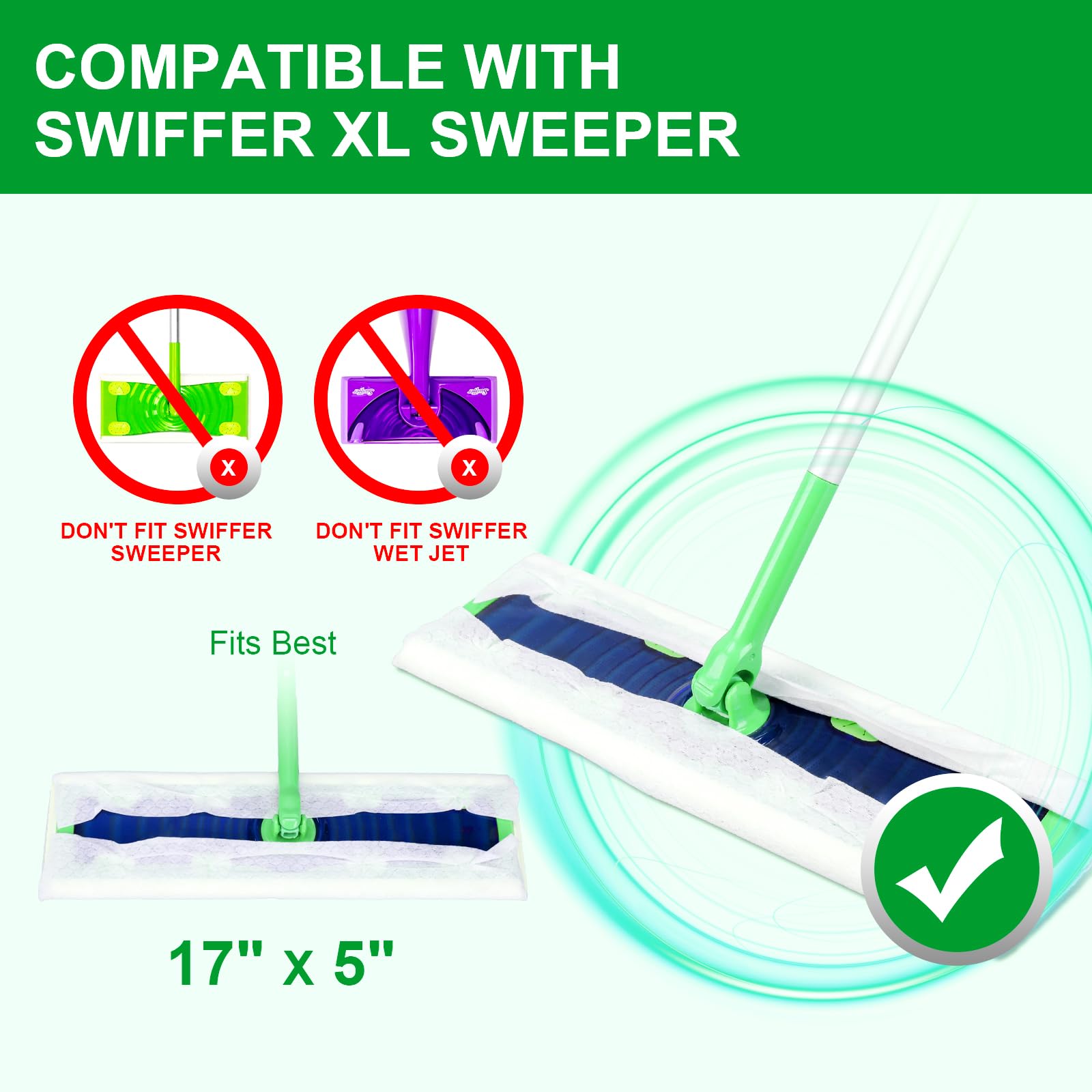 Yicotira XL Dry Sweeping Cloths for Swiffer Sweeper XL Mop - 30 Count Disposable X-Large Pet Dry Mop Refill - Multi-Surface Dry Cloth Refills for Floor Cleaning (Mop is not Included)