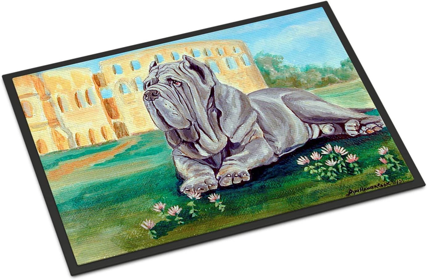 Caroline's Treasures 7517JMAT Neapolitan Mastiff Doormat 24x36 Front Door Mat Indoor Outdoor Rugs for Entryway, Non Slip Washable Low Pile, 24H X 36W