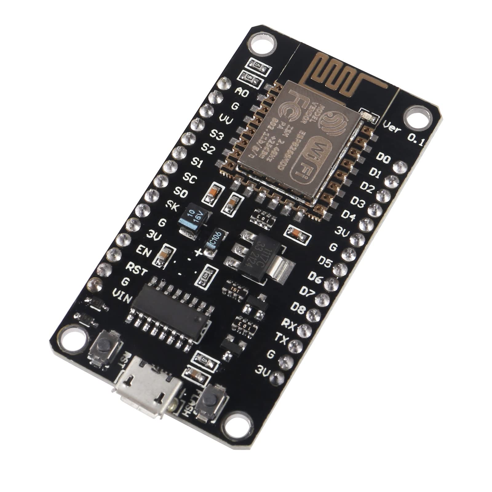 APKLVSR ESP8266 NodeMcu Lua WiFi V3 Modul,NodeMcu Lua WiFi 2.4 GHz V3 Entwicklungsboard mit CH340 für Arduino IDE/Micropython-3 Stück