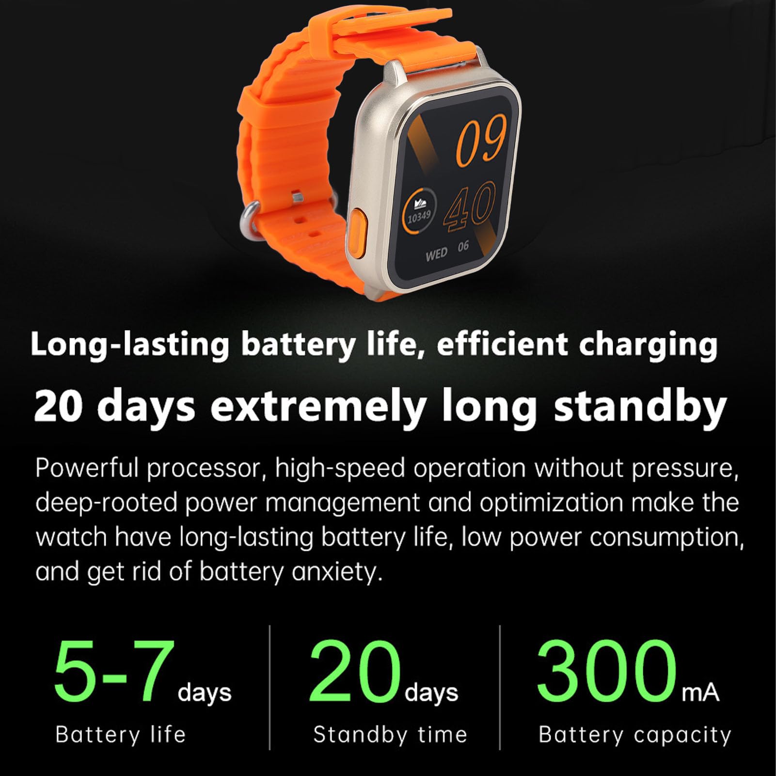 Ejoyous Montre Intelligente avec Écouteurs, Écran Tactile 1,91 Pouces