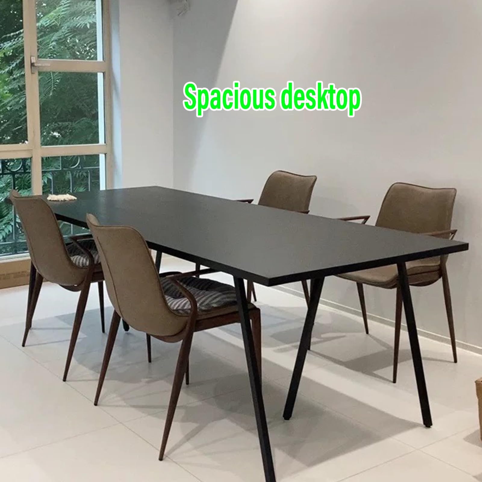 Scrivania per formazione, tavolo da conferenza nero versatile, scrivania rettangolare regolabile per ufficio per riunioni e formazione, 62,9" x27,5 x29,5 con gambe inclinabili, ideale per sa