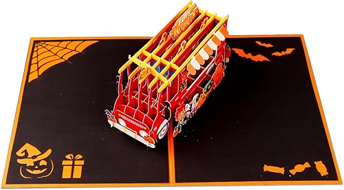 Miniatura 7 de D4DREAM Tarjeta desplegable de Halloween para niños, divertida tarjeta de felicitación 3D de Halloween, dulces de calabaza, tarjetas de regalo para