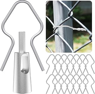 200 Pcs T Post Clips Kit, Metal Wire Fence Clip & 1 Drill Chuck, Galvanized Steel Tie Preformed T-Post Fence Clips 11 Gauge Fence Ties Fast Installation Farm Garden&Livestock Fencing T/U-Posts(Silver)